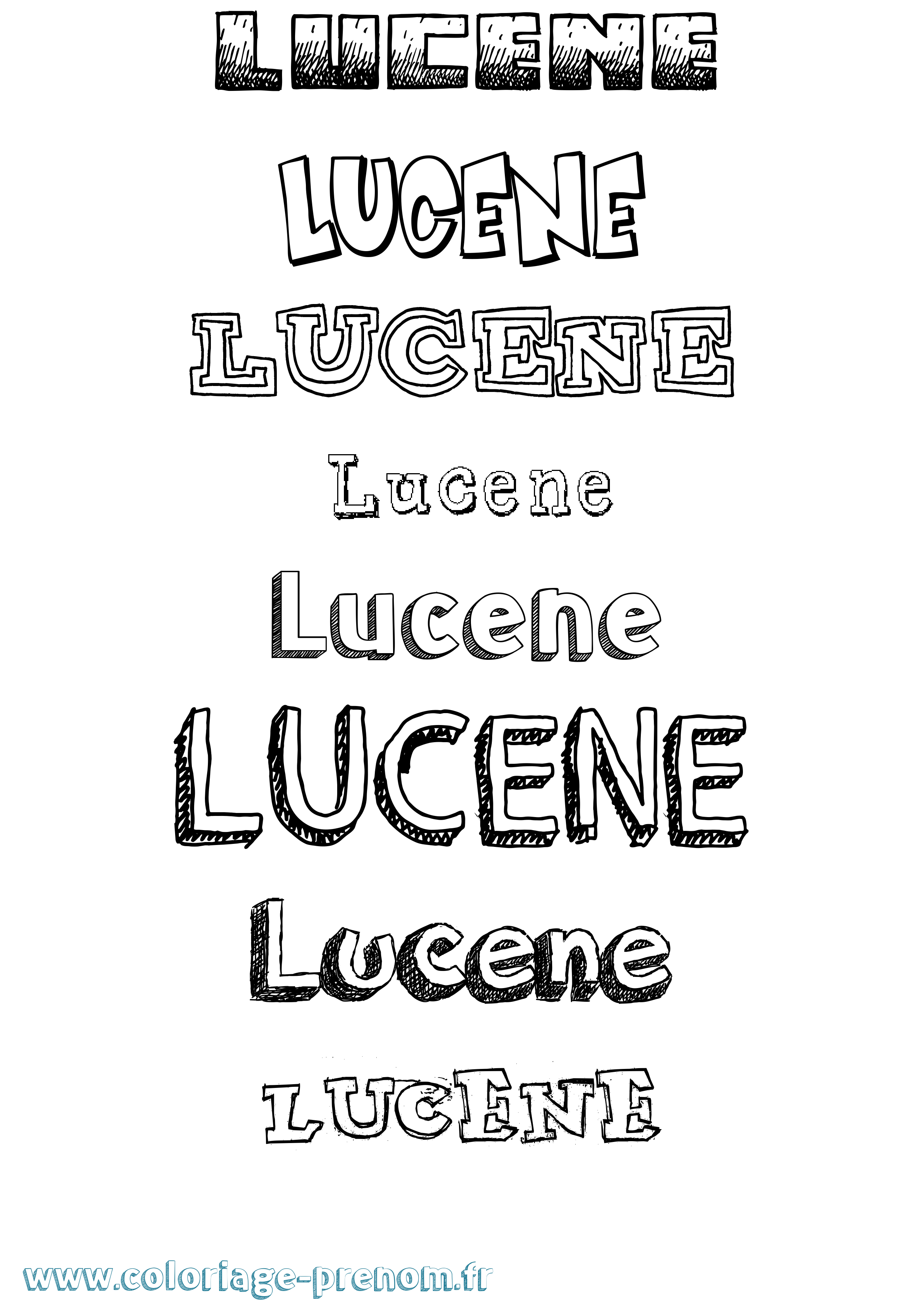 Coloriage Lucene Dessiné Coloriage prénom Lucene Dessiné