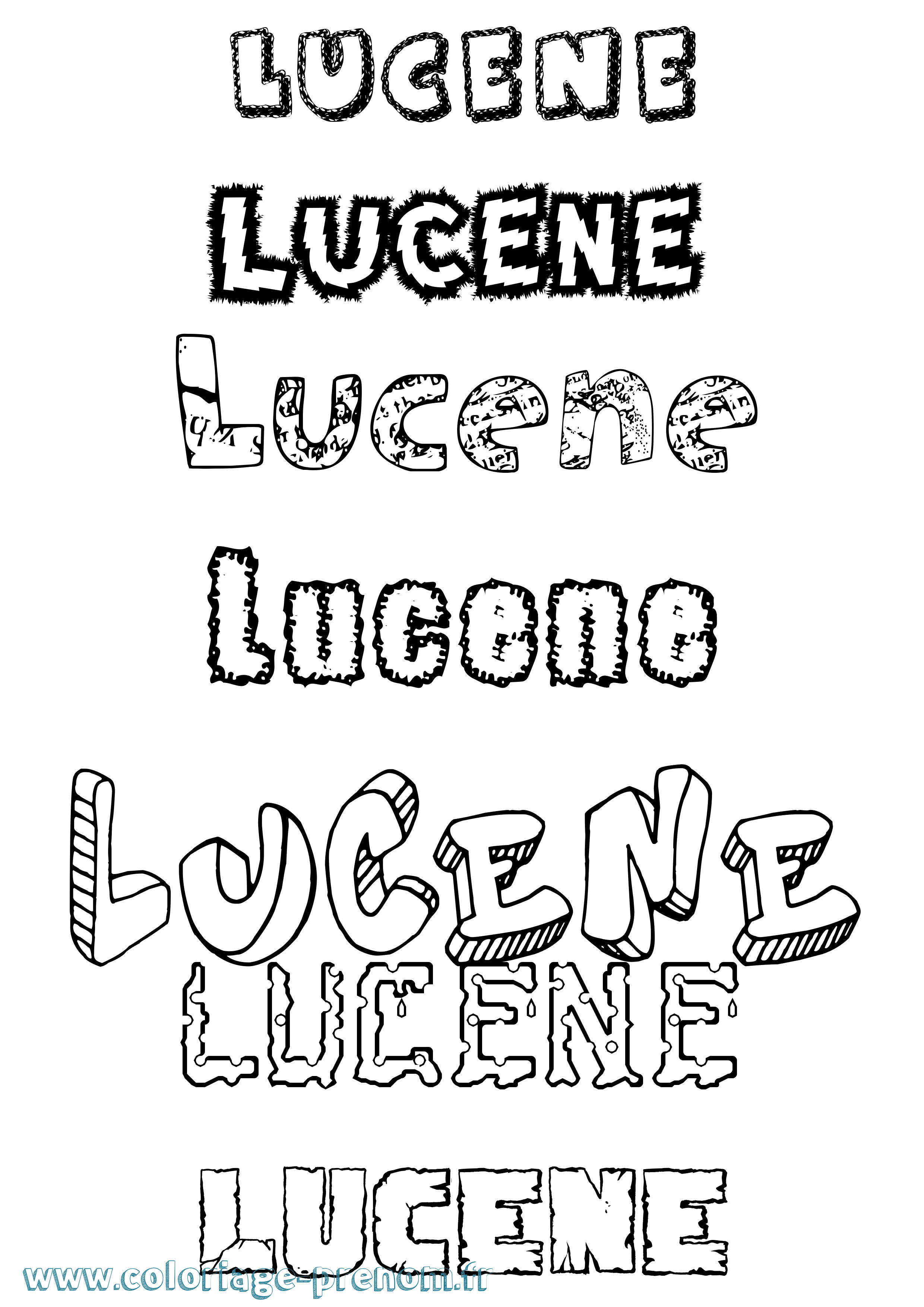 Coloriage Lucene Destructuré Coloriage prénom Lucene Destructuré