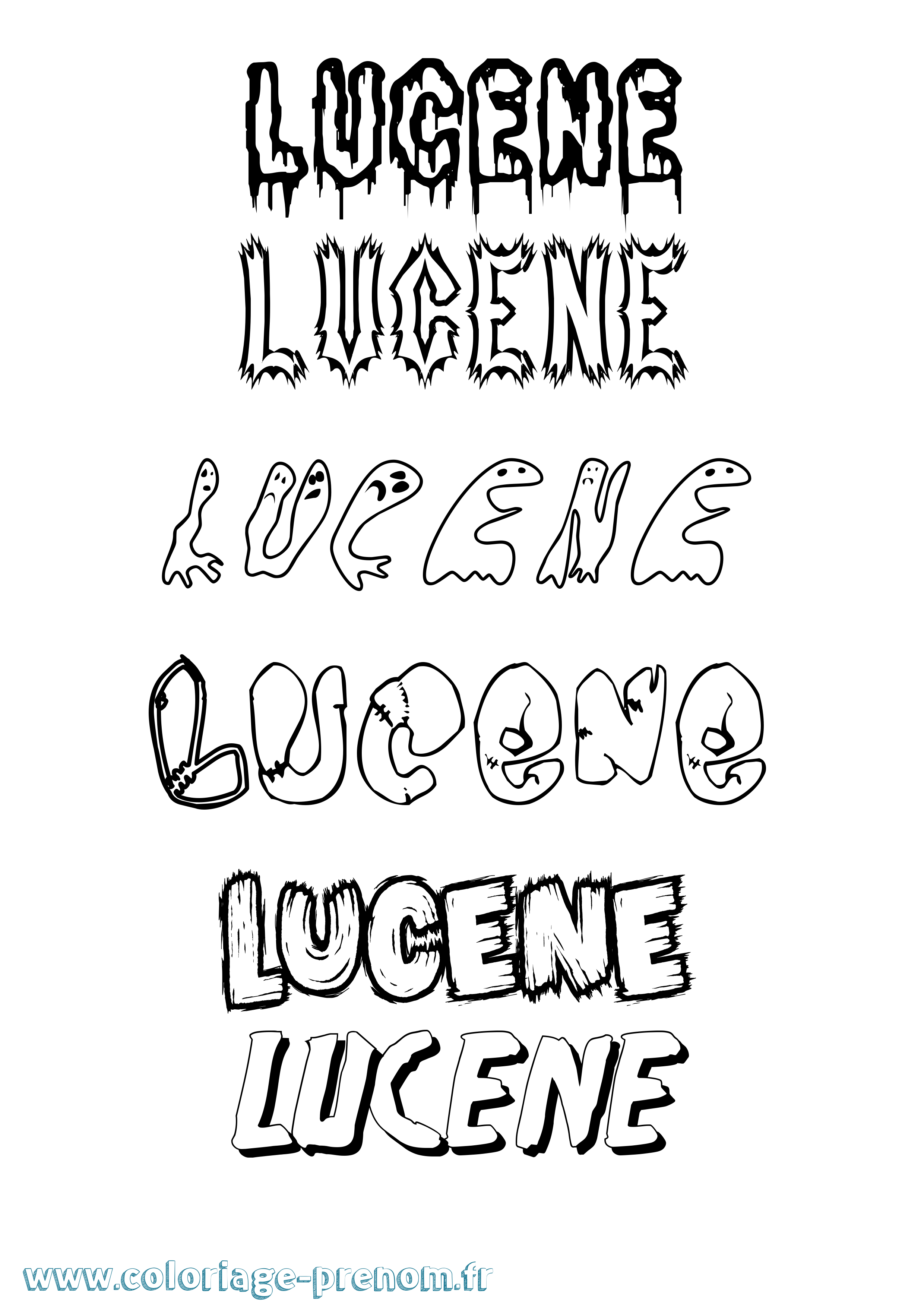 Coloriage prénom Lucene Frisson