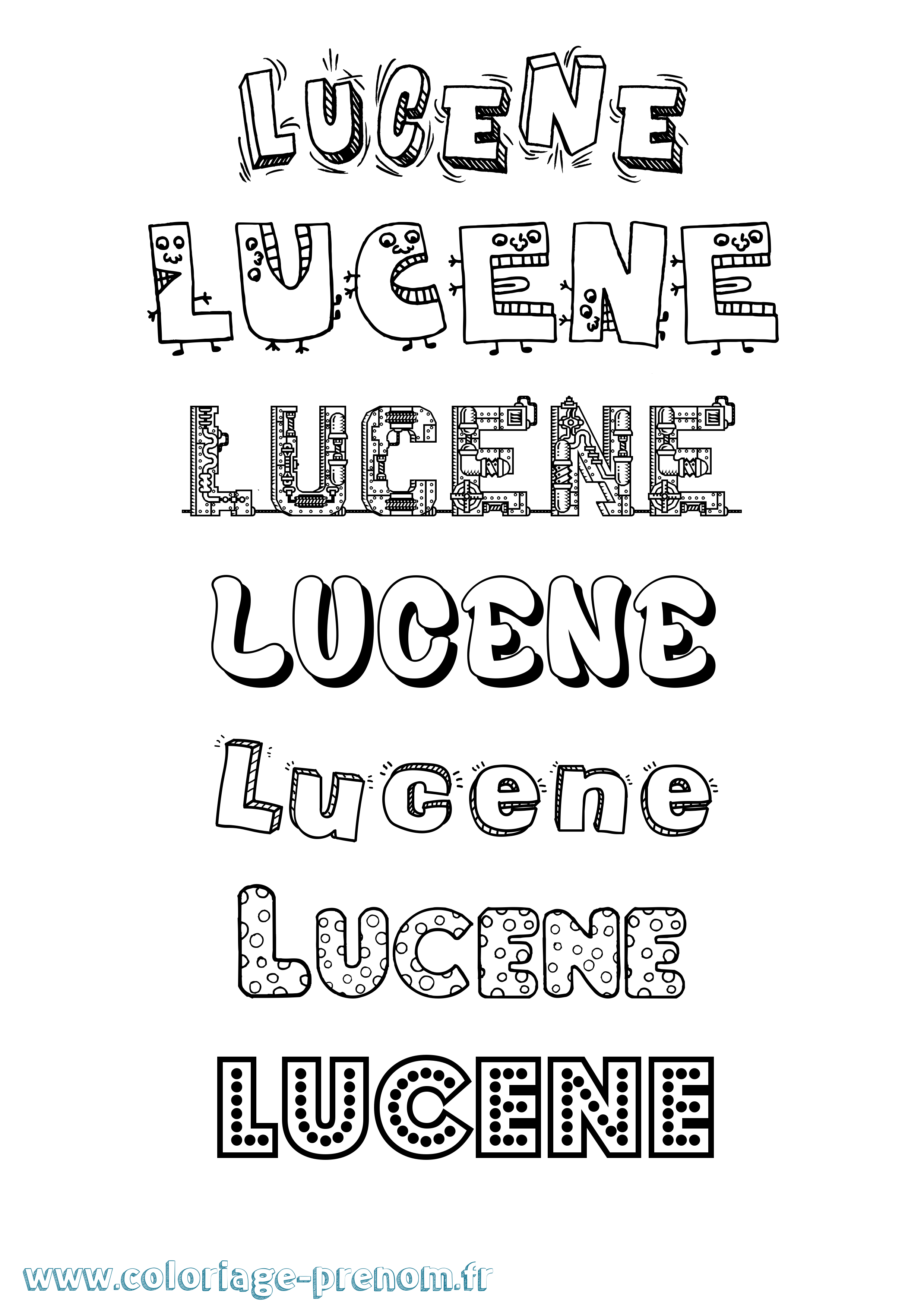 Coloriage prénom Lucene Fun