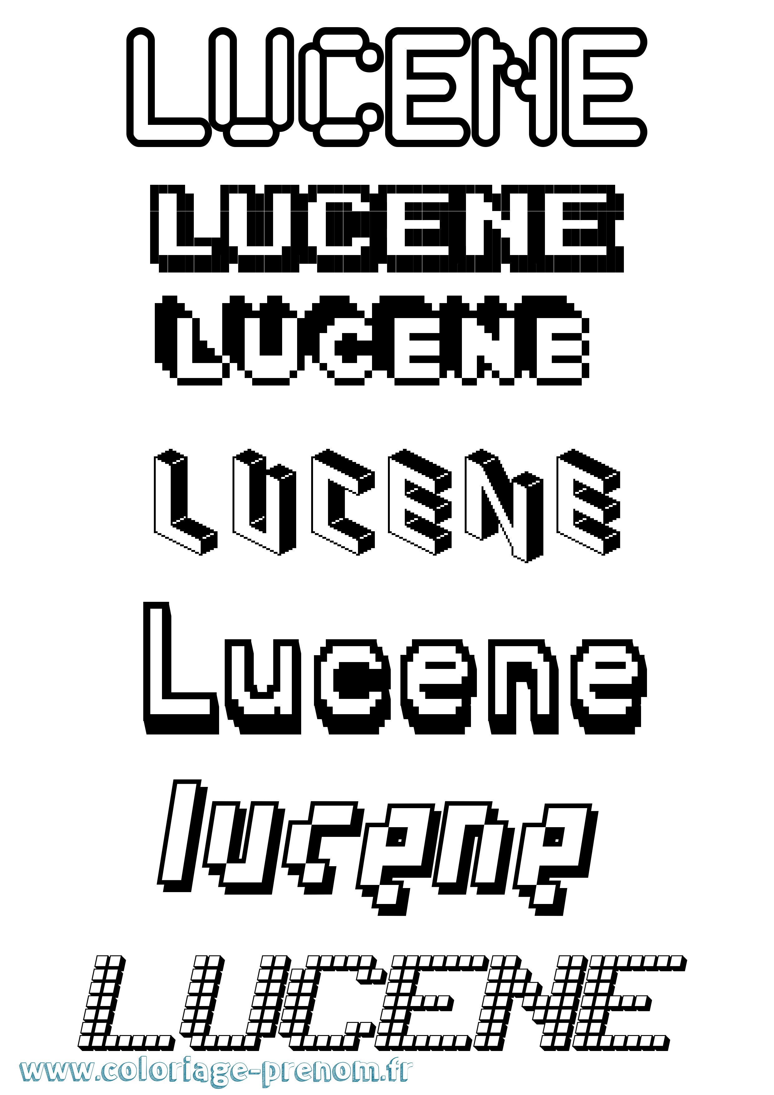 Coloriage Lucene Pixel Coloriage prénom Lucene Pixel