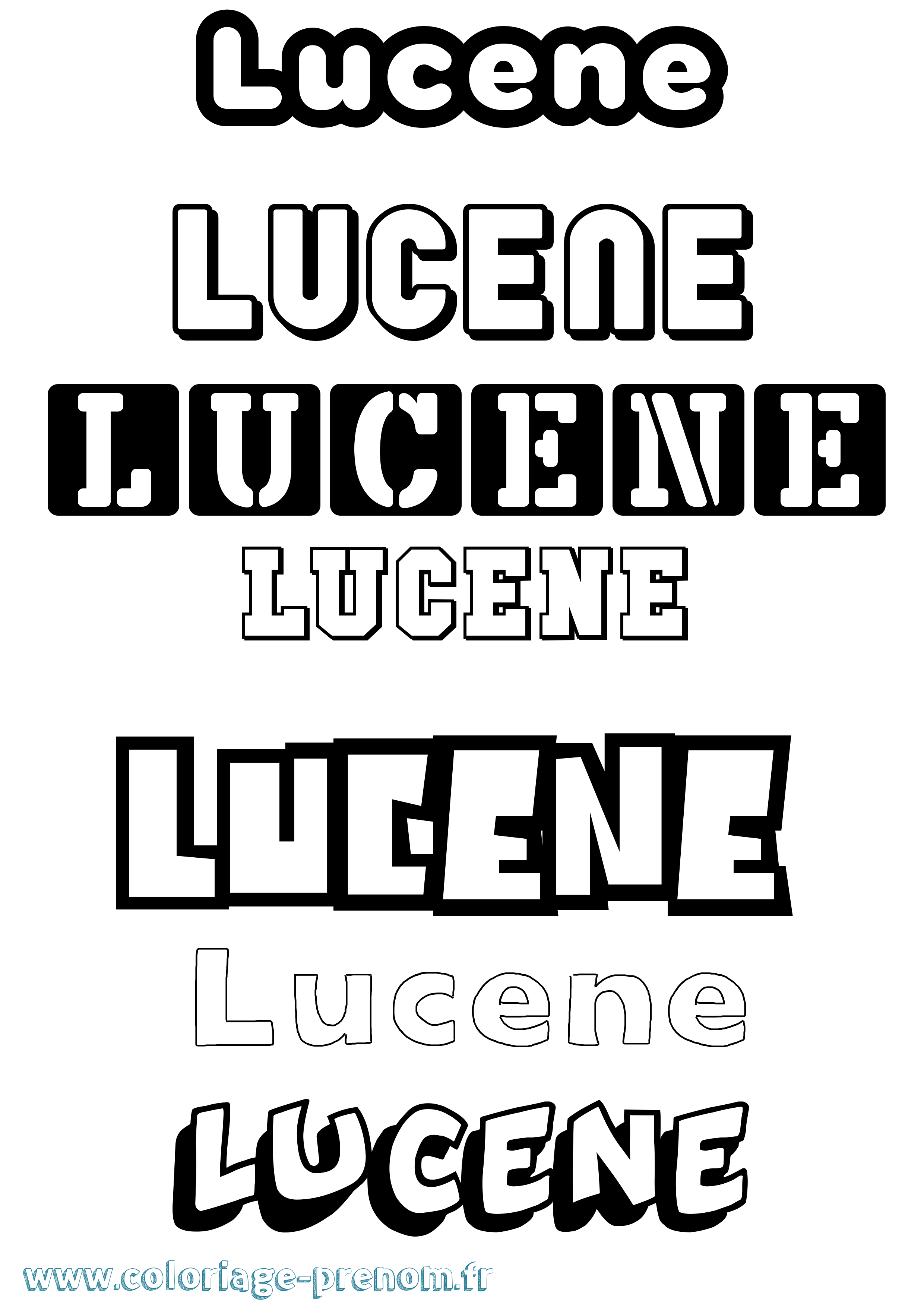 Coloriage prénom Lucene Simple
