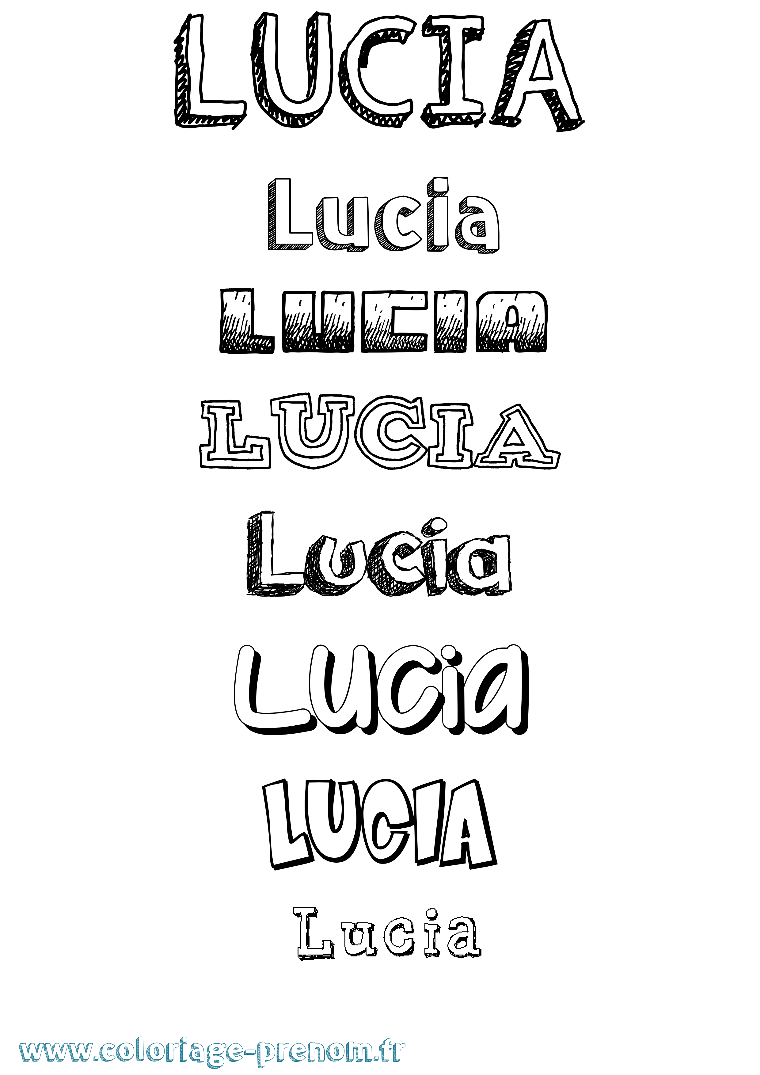 Coloriage prénom Lucia Dessiné