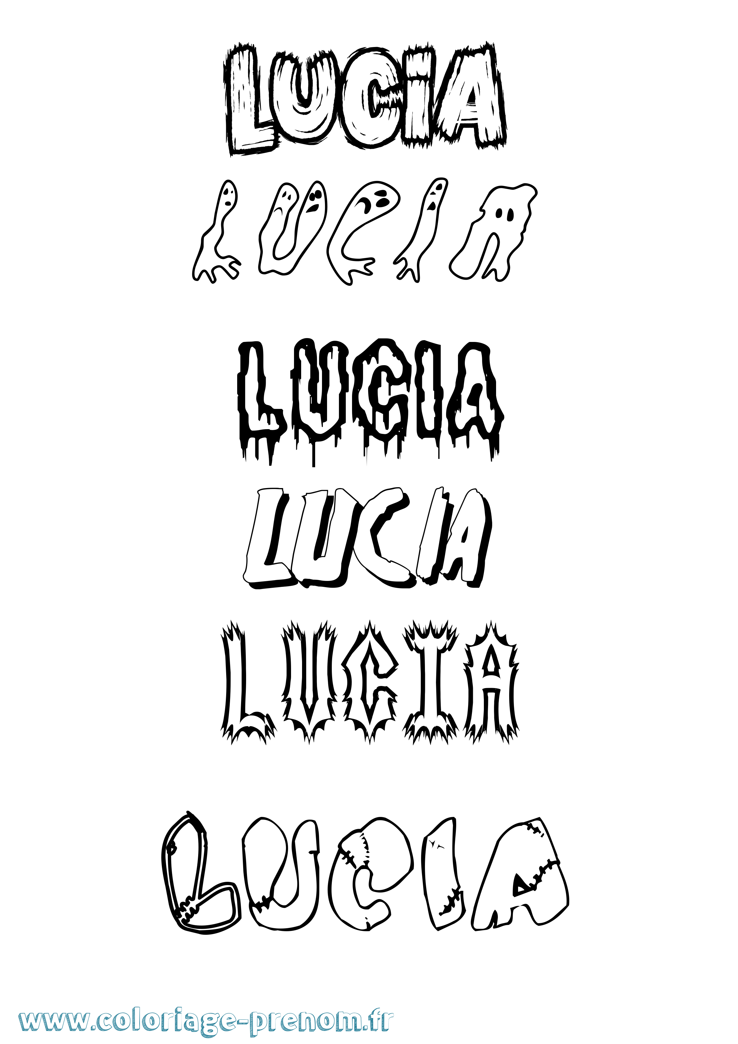 Coloriage prénom Lucia Frisson