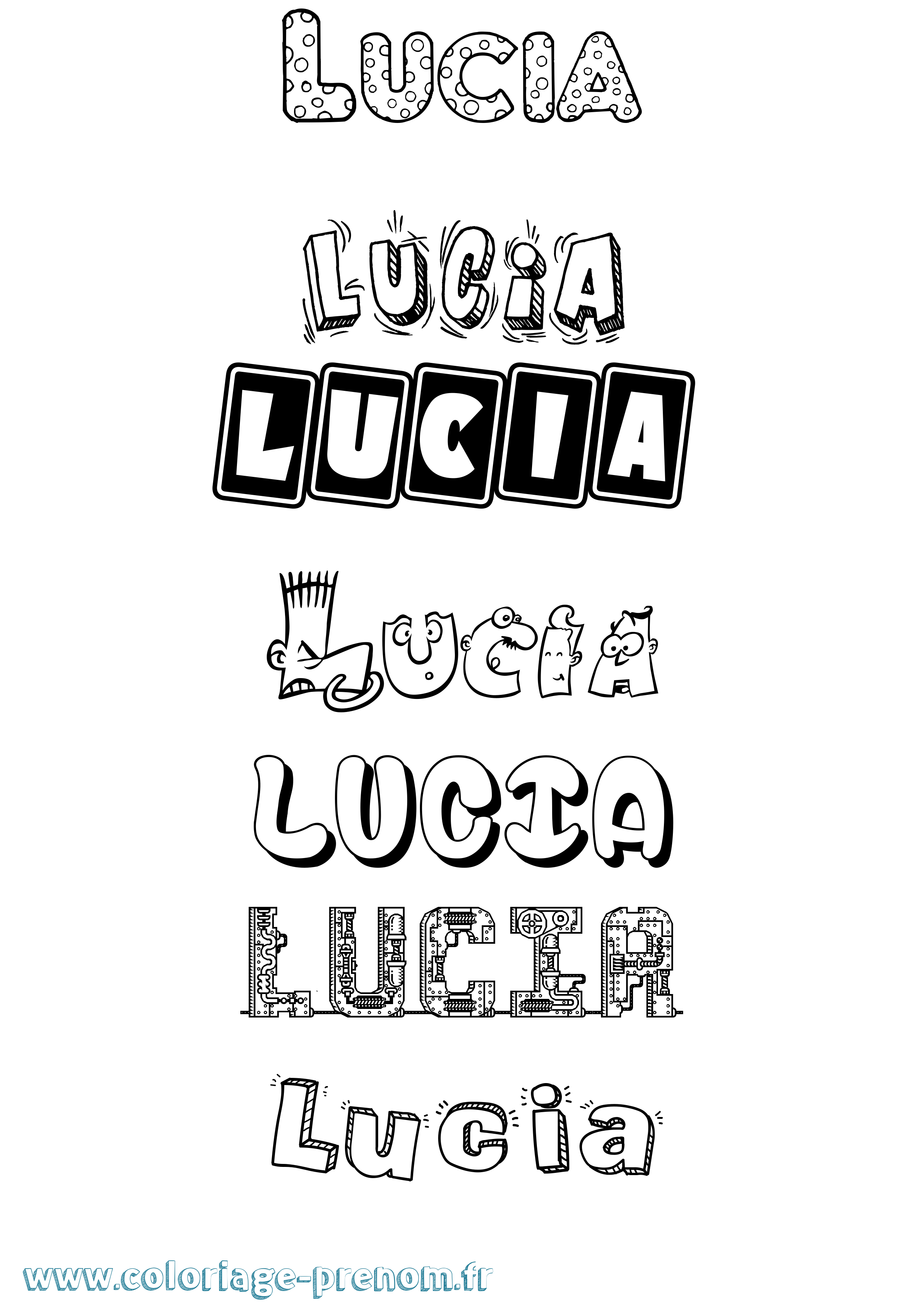 Coloriage prénom Lucia Fun