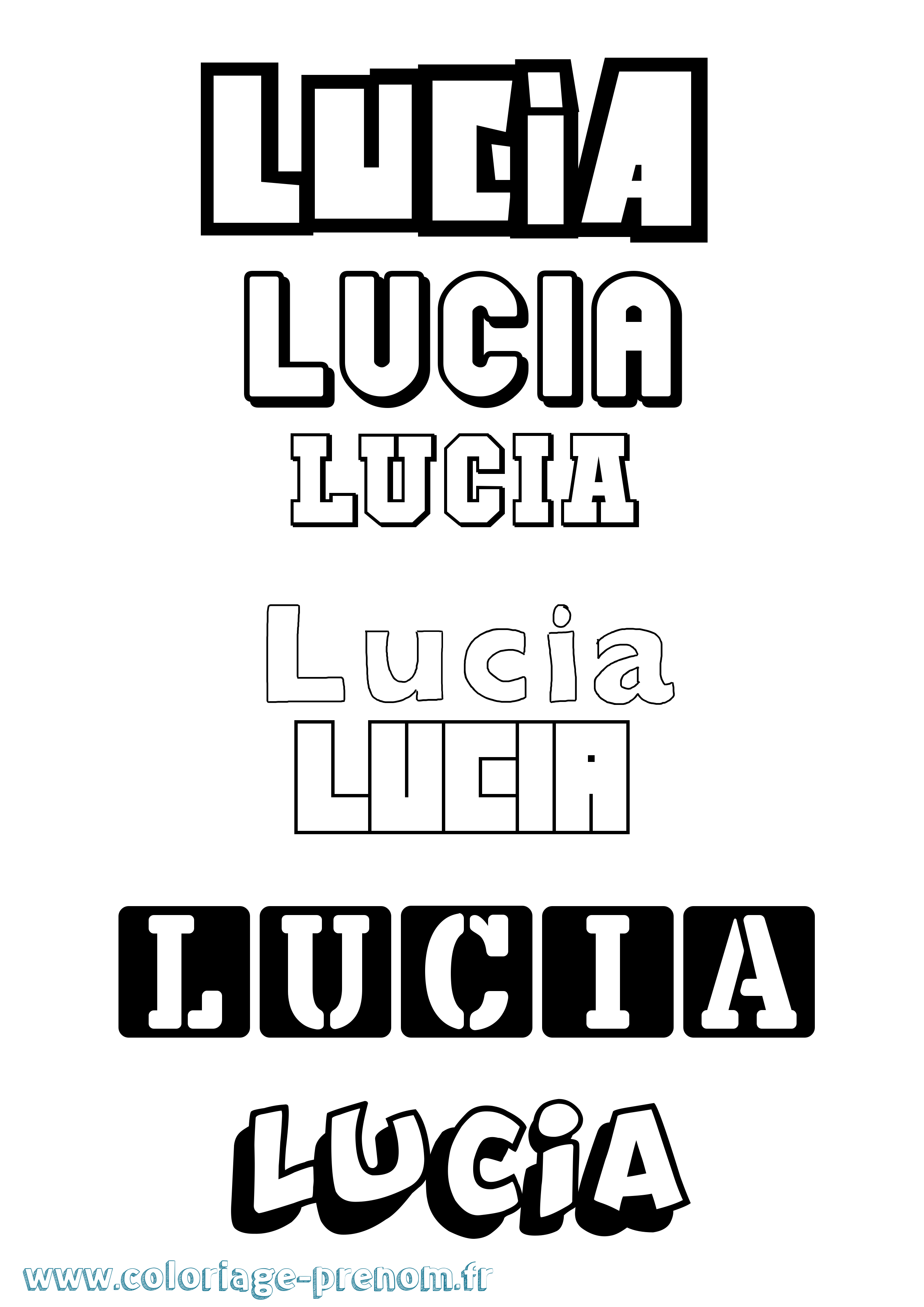 Coloriage prénom Lucia Simple