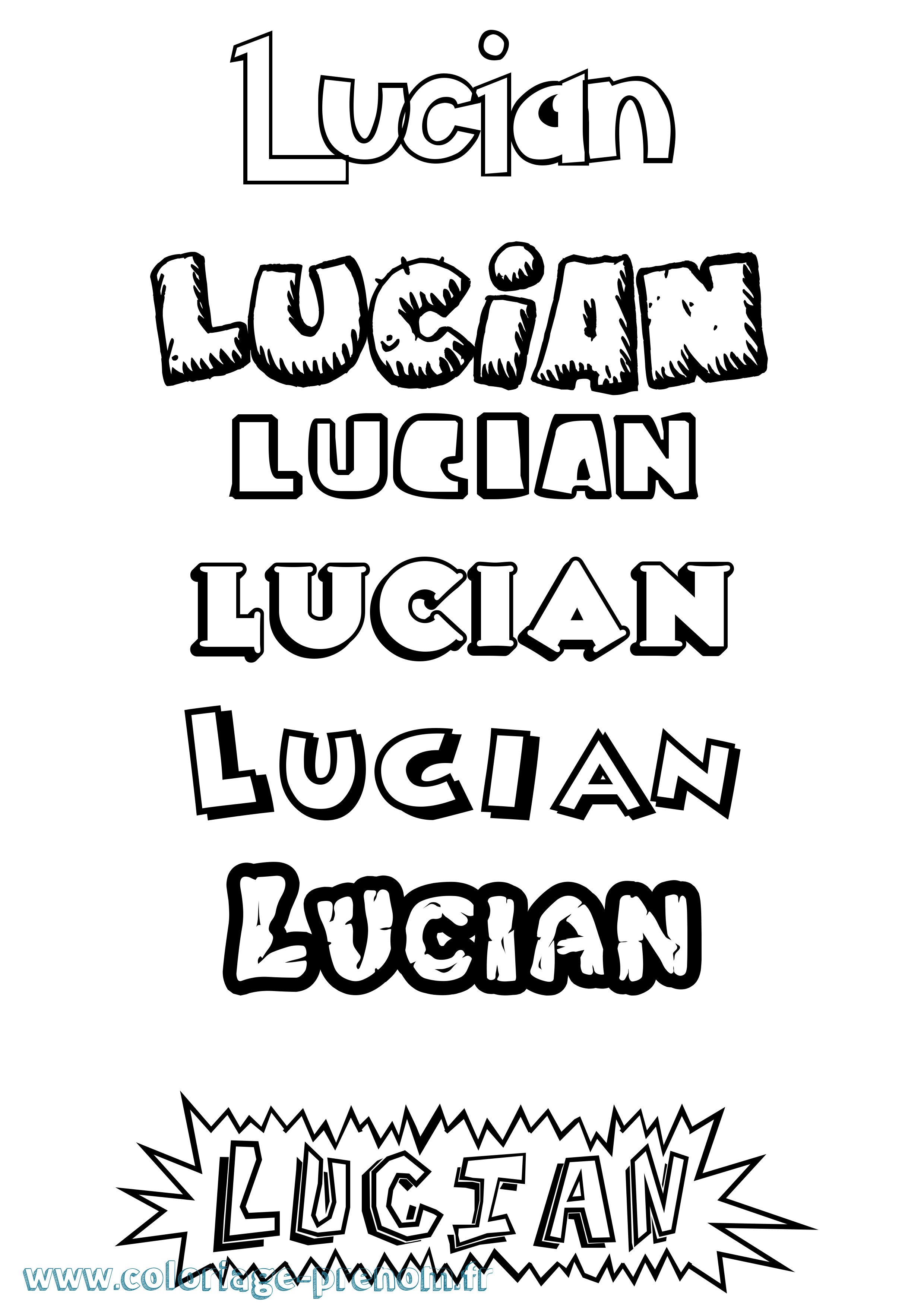 Coloriage Lucian Dessin Animé Coloriage prénom Lucian Dessin Animé