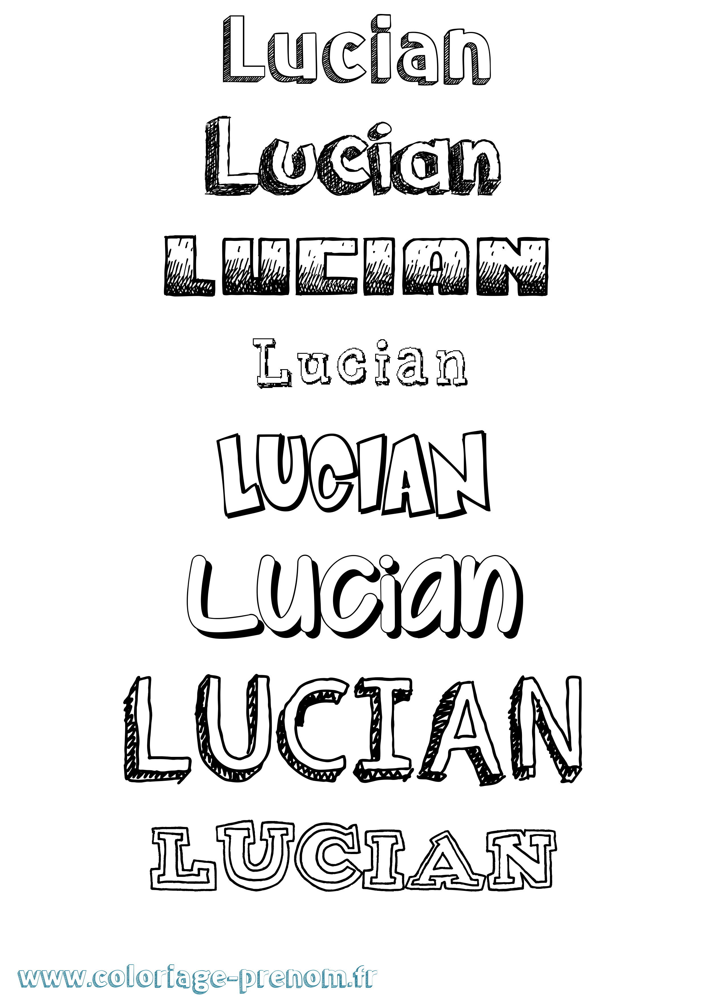 Coloriage Lucian Dessiné Coloriage prénom Lucian Dessiné