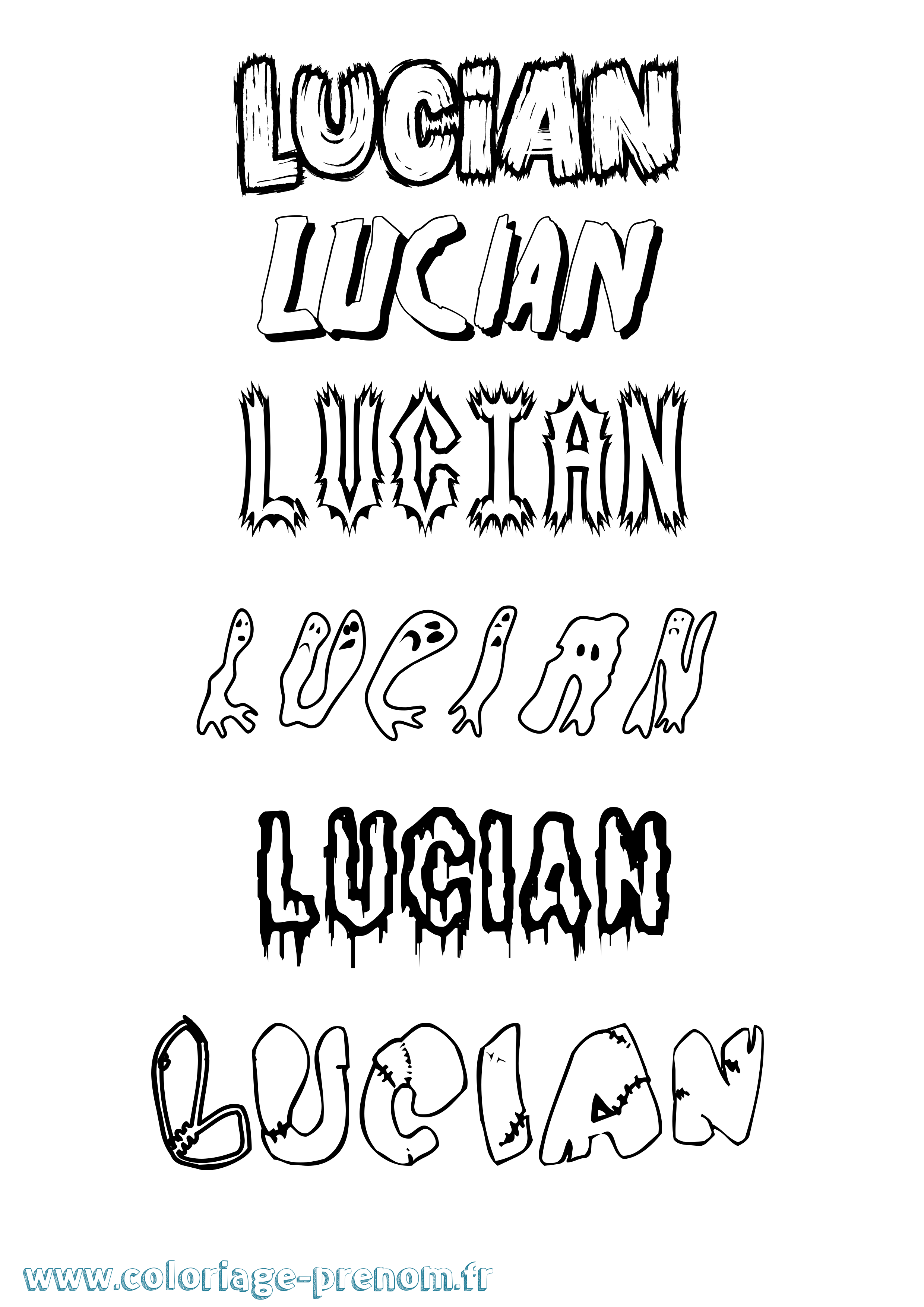 Coloriage Lucian Frisson Coloriage prénom Lucian Frisson