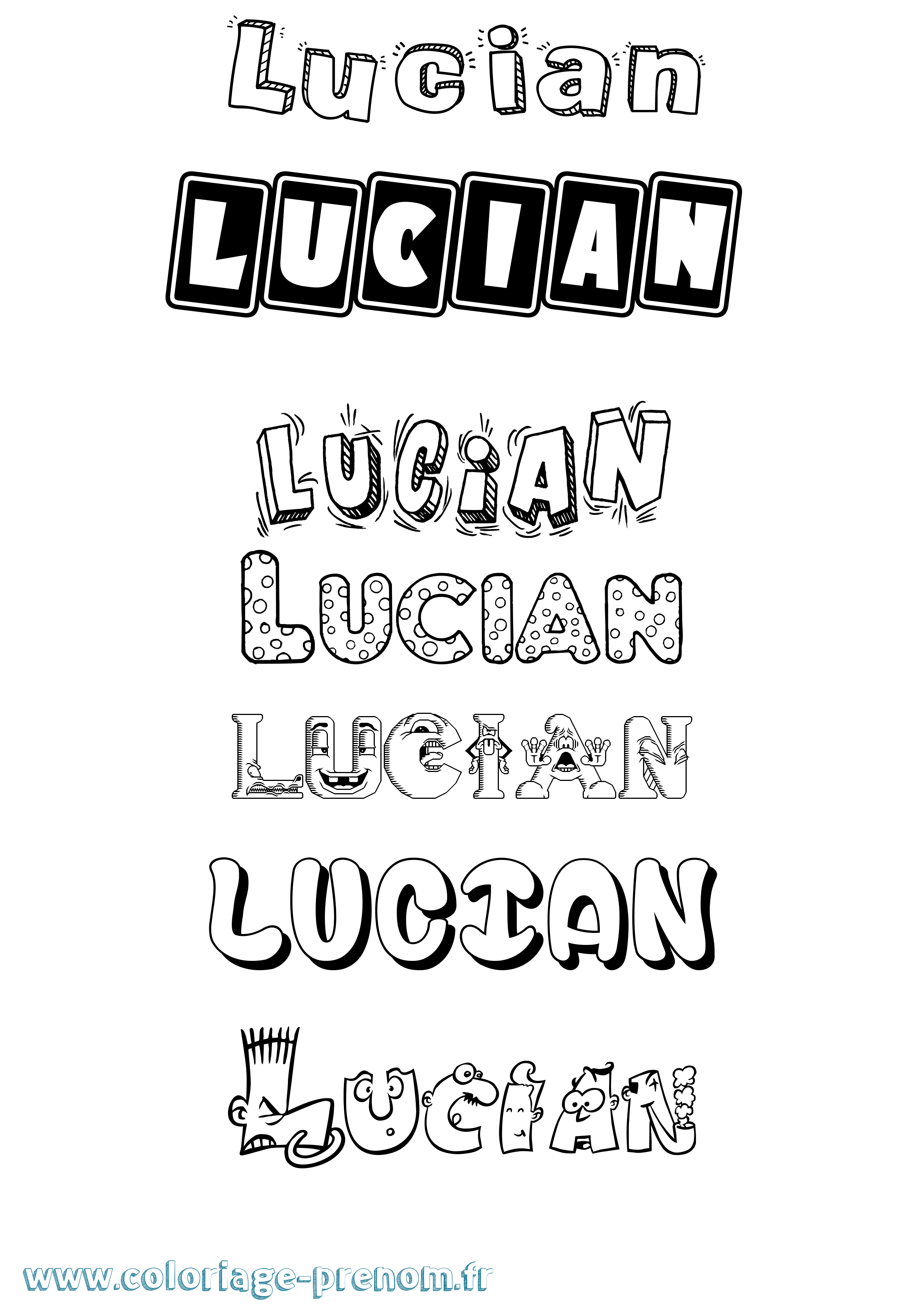 Coloriage Lucian Fun Coloriage prénom Lucian Fun
