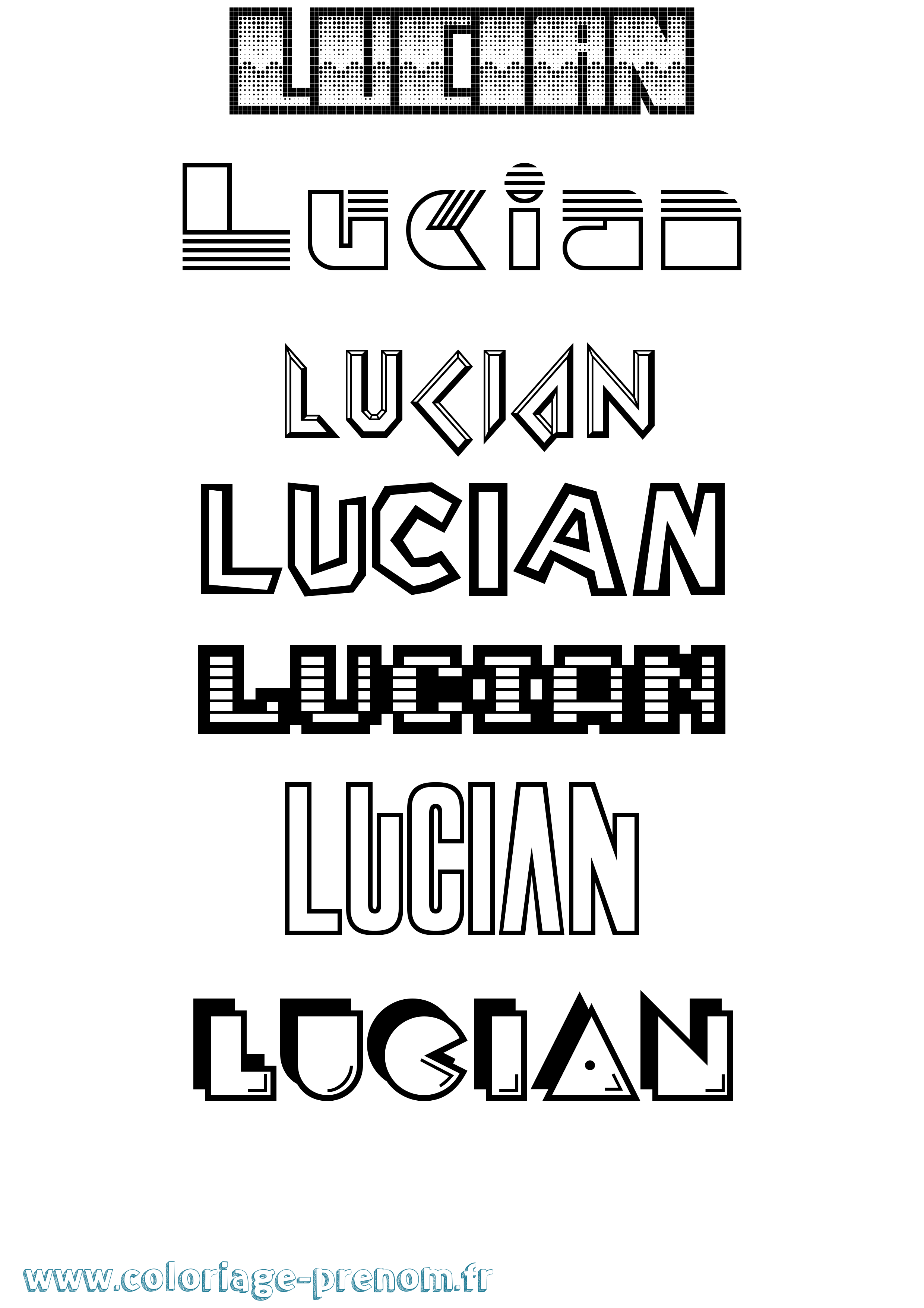 Coloriage Lucian Jeux Vidéos Coloriage prénom Lucian Jeux Vidéos