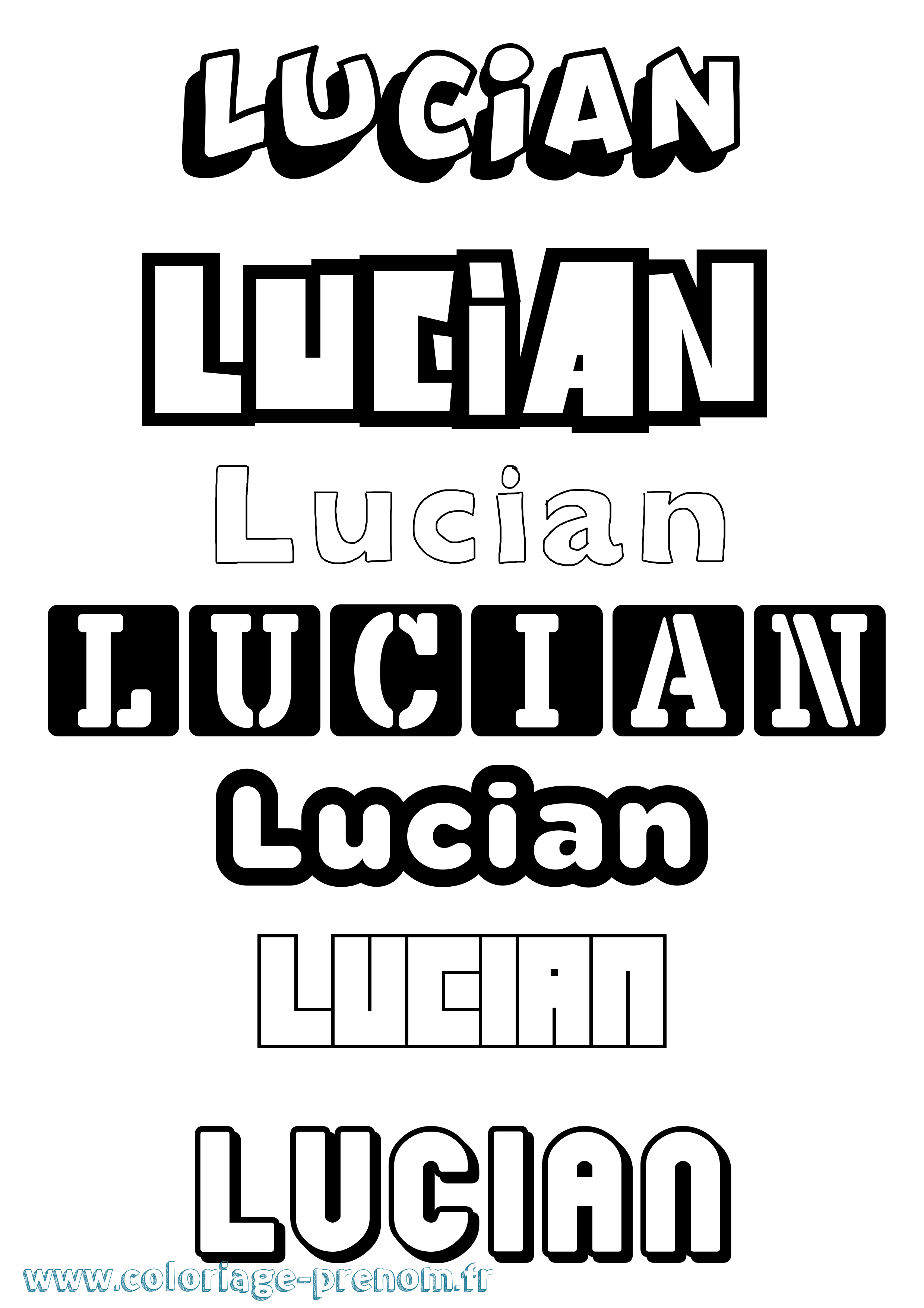 Coloriage Lucian Simple Coloriage prénom Lucian Simple