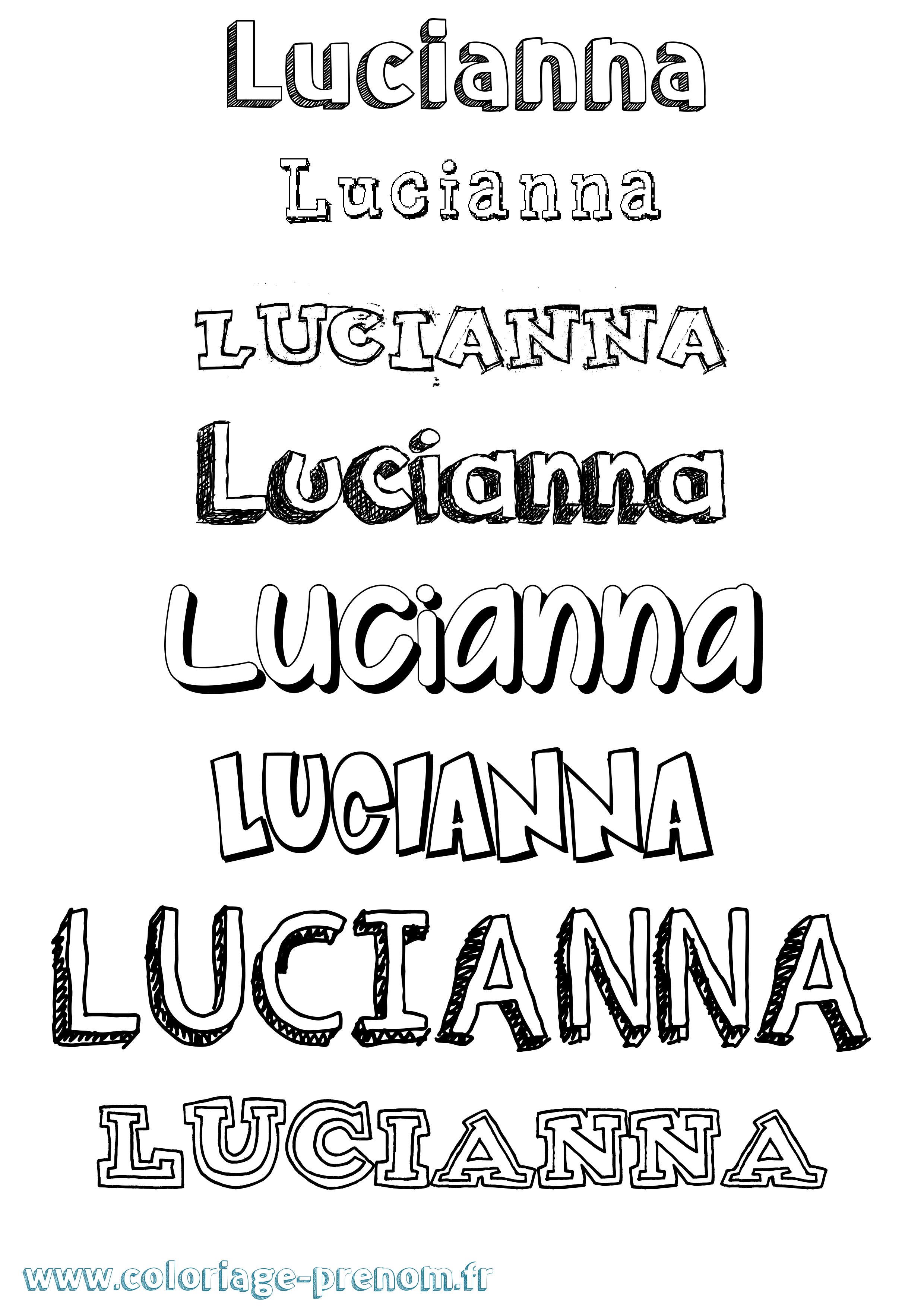 Coloriage Lucianna Dessiné Coloriage prénom Lucianna Dessiné