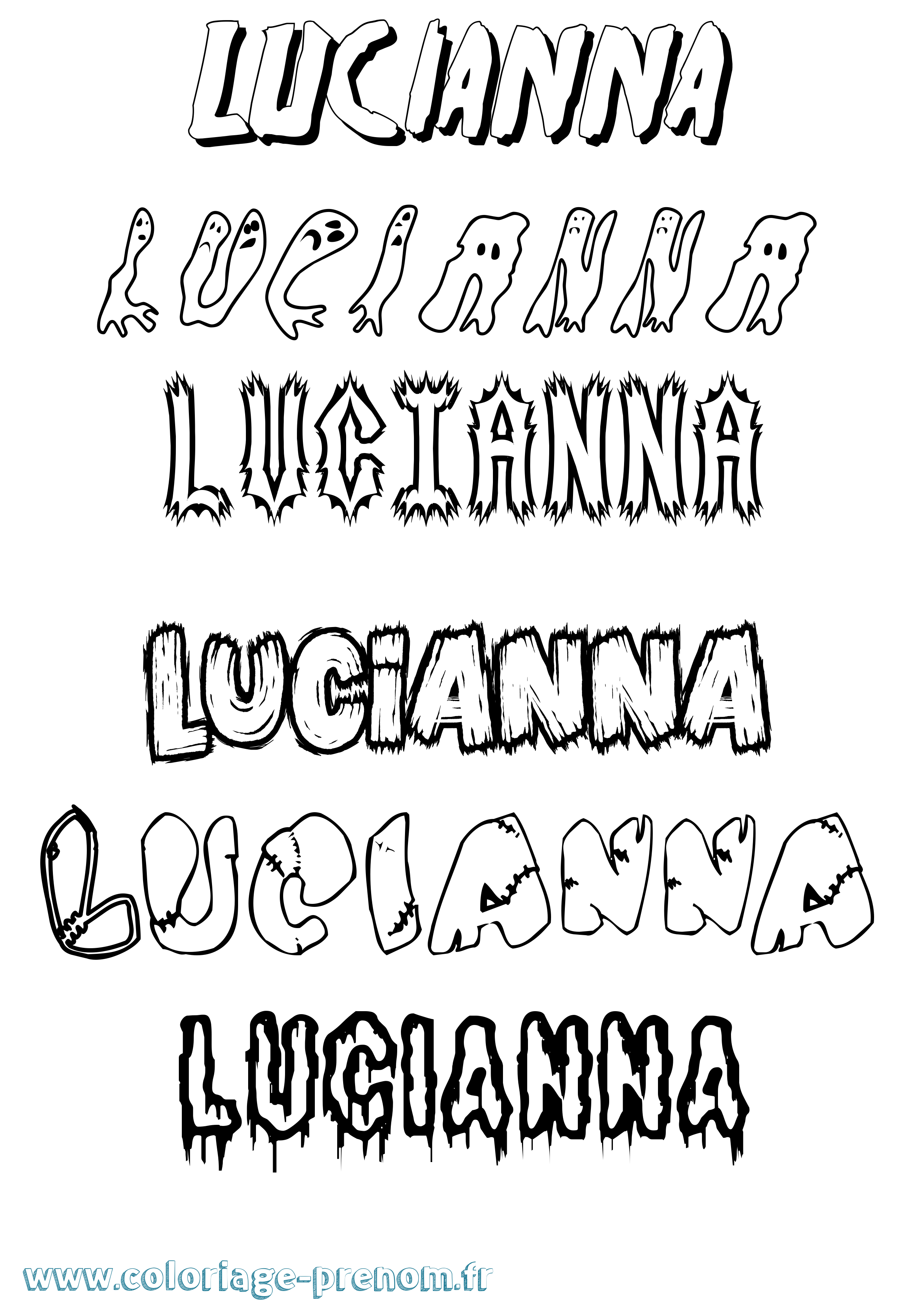 Coloriage Lucianna Frisson Coloriage prénom Lucianna Frisson