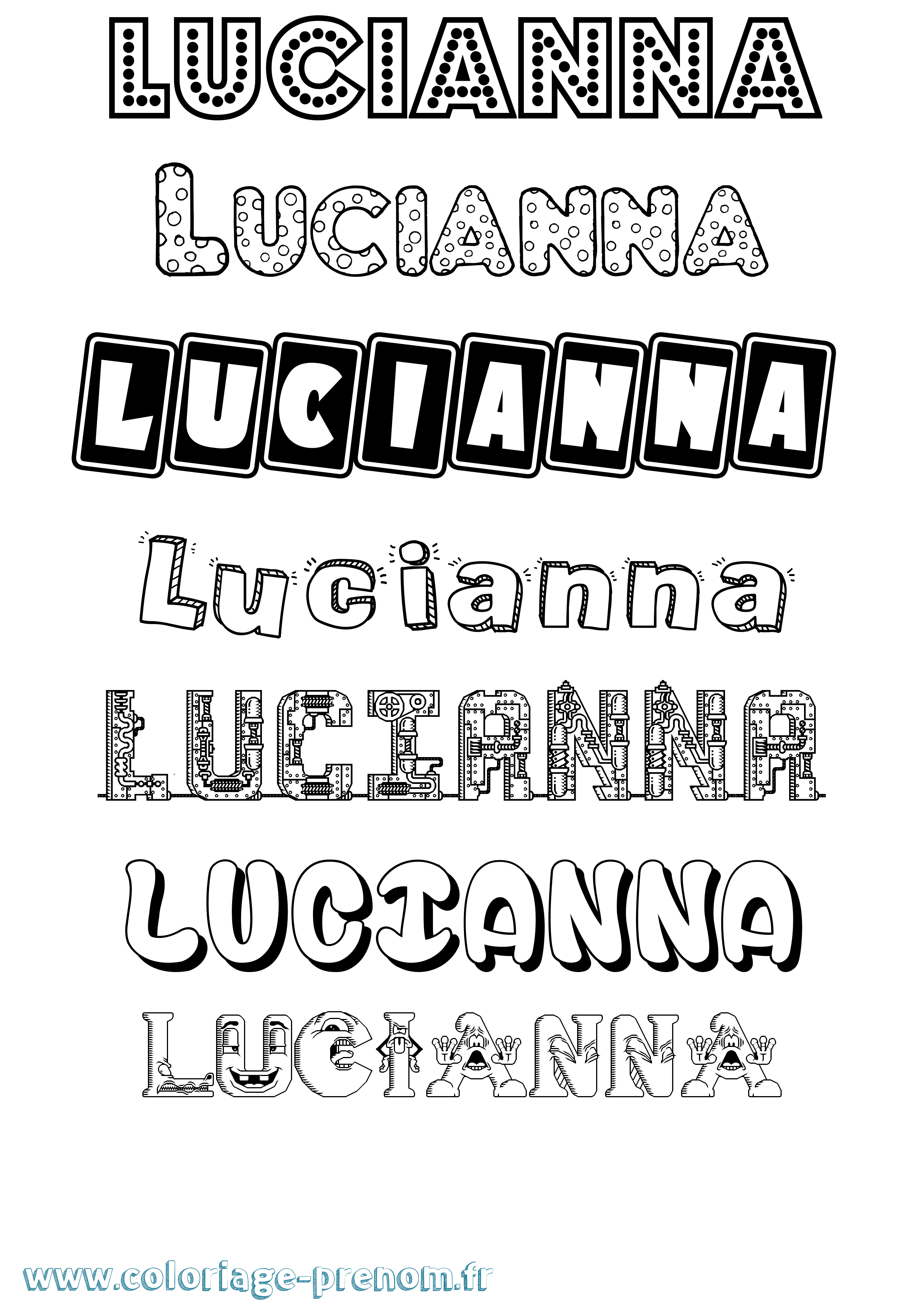 Coloriage Lucianna Fun Coloriage prénom Lucianna Fun