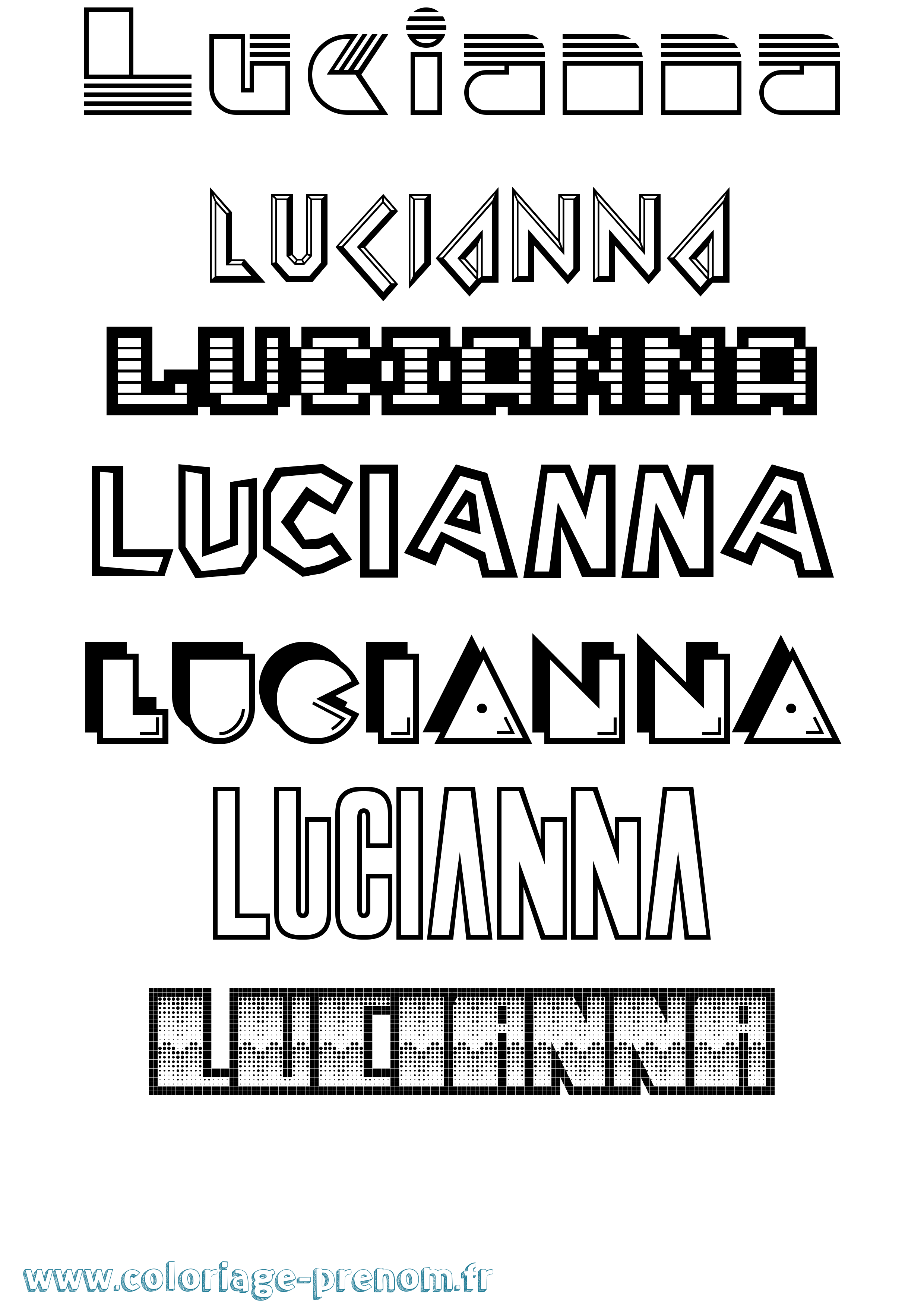 Coloriage prénom Lucianna Jeux Vidéos