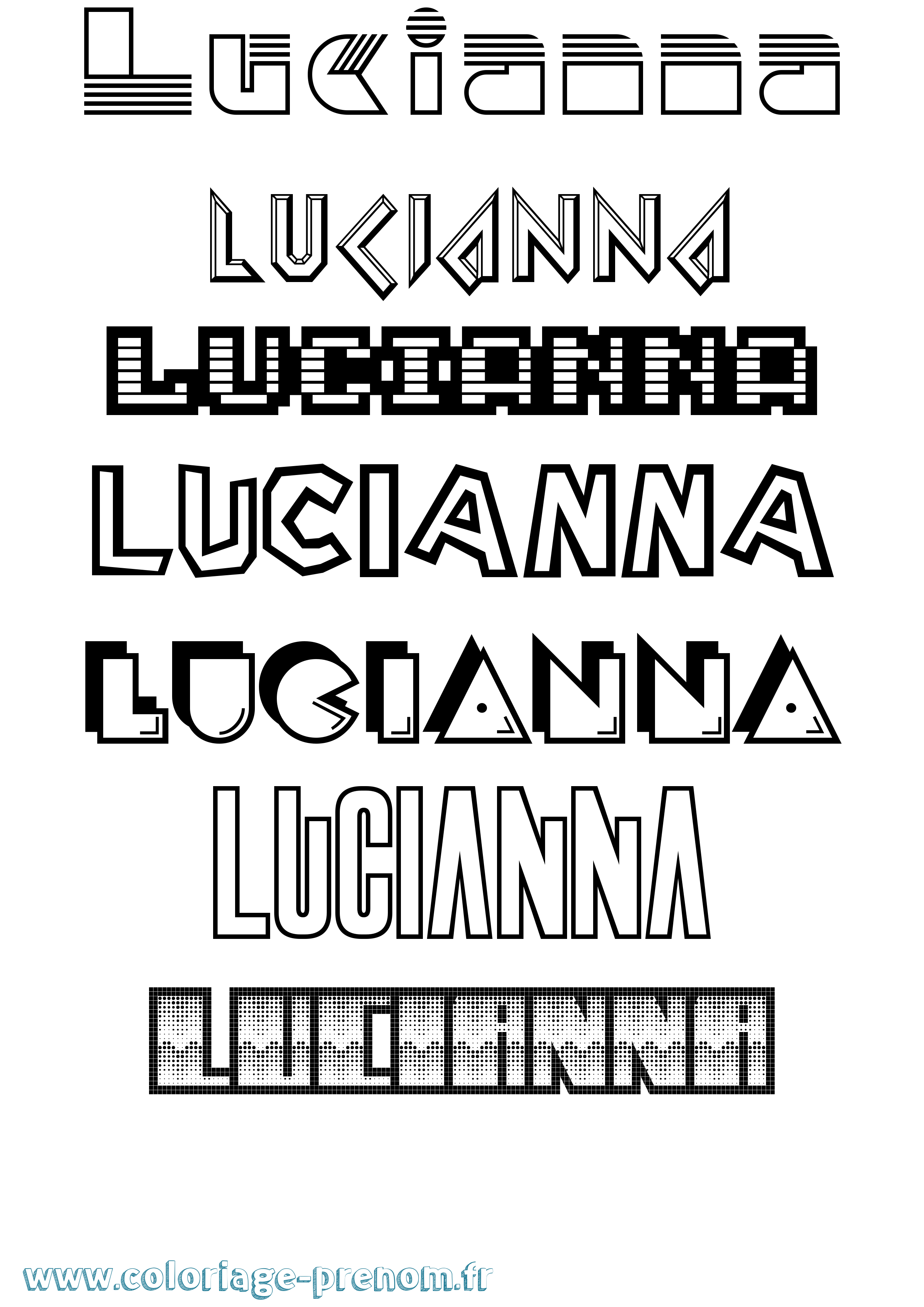 Coloriage Lucianna Jeux Vidéos Coloriage prénom Lucianna Jeux Vidéos