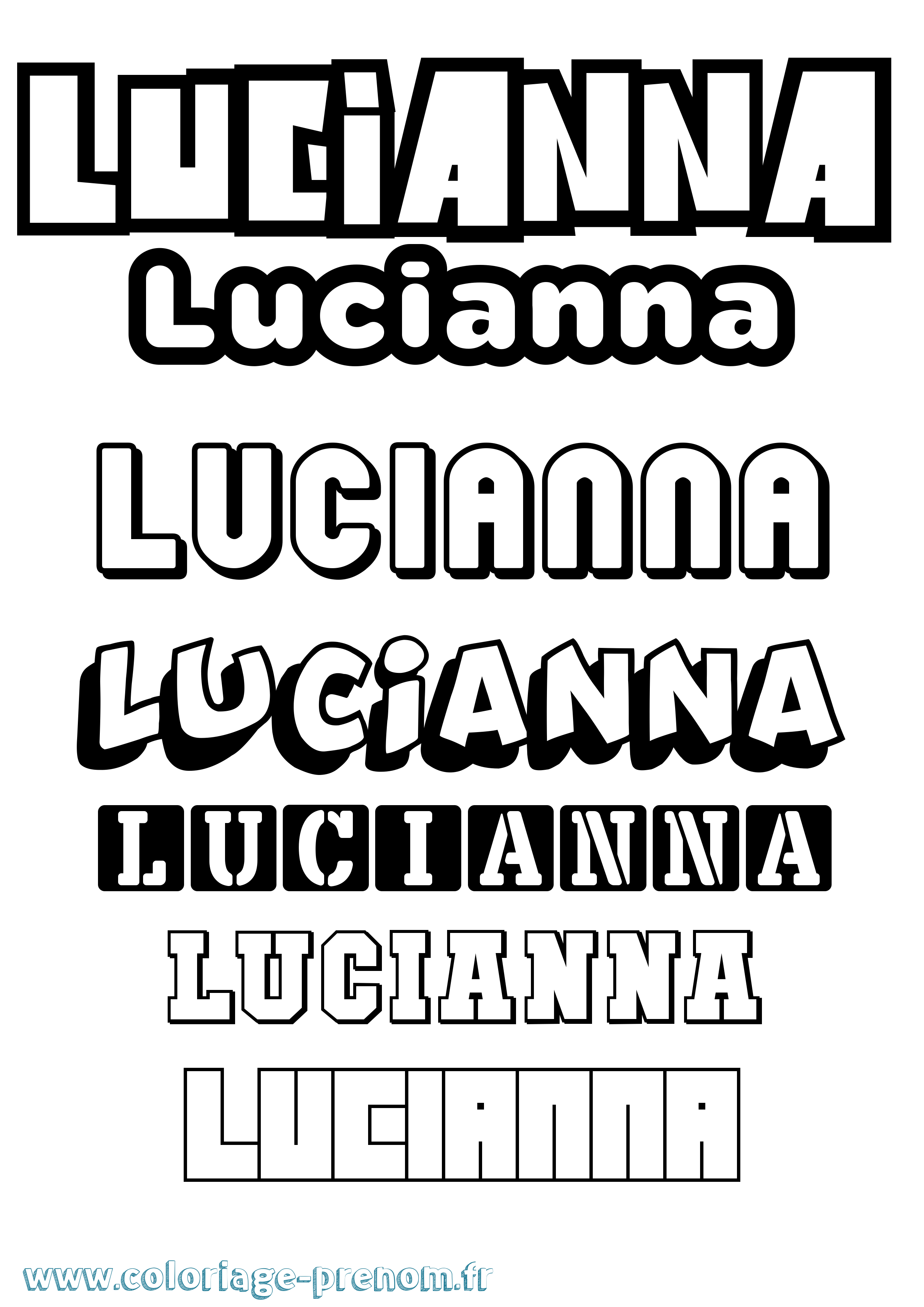 Coloriage prénom Lucianna Simple