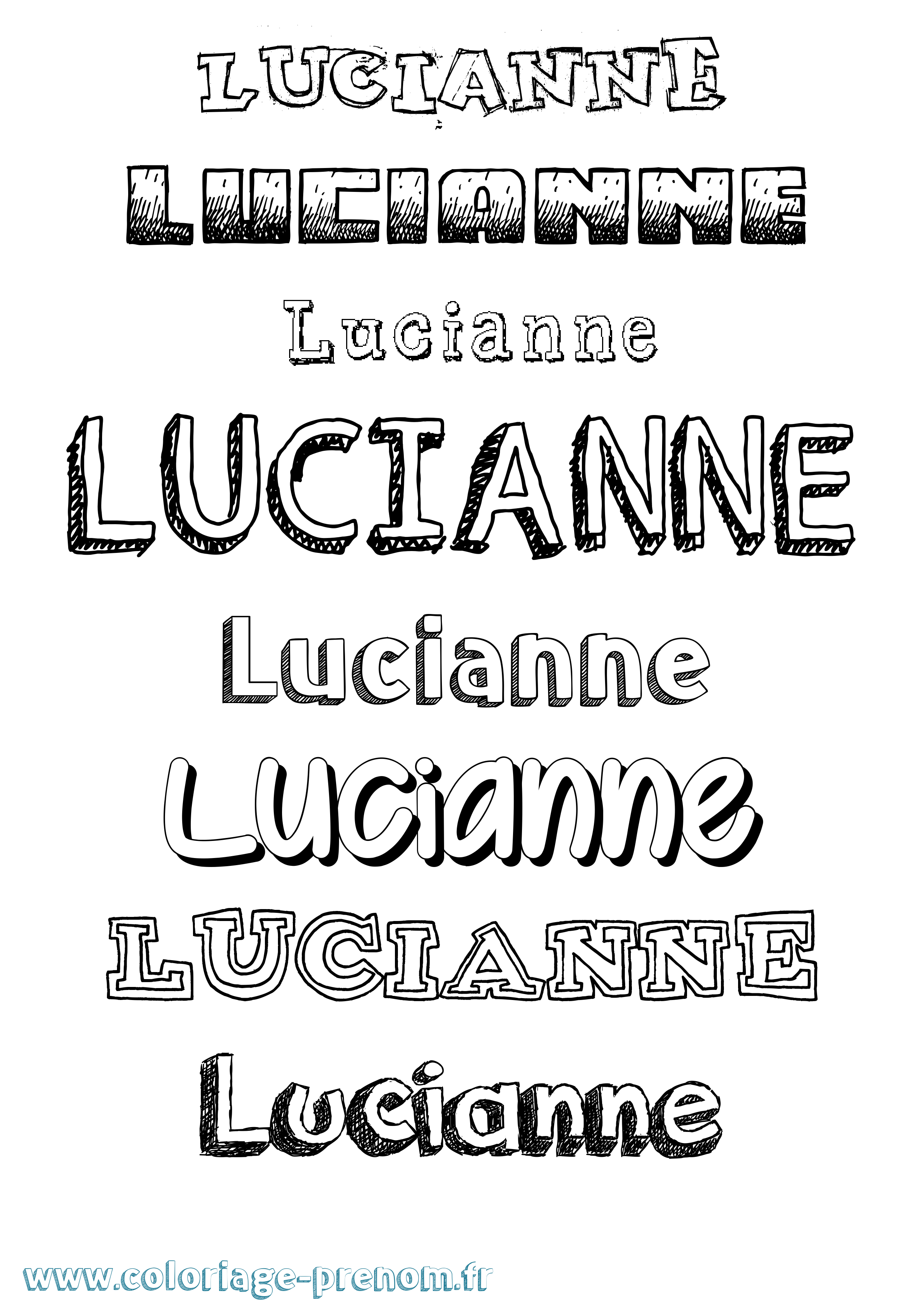 Coloriage Lucianne Dessiné Coloriage prénom Lucianne Dessiné