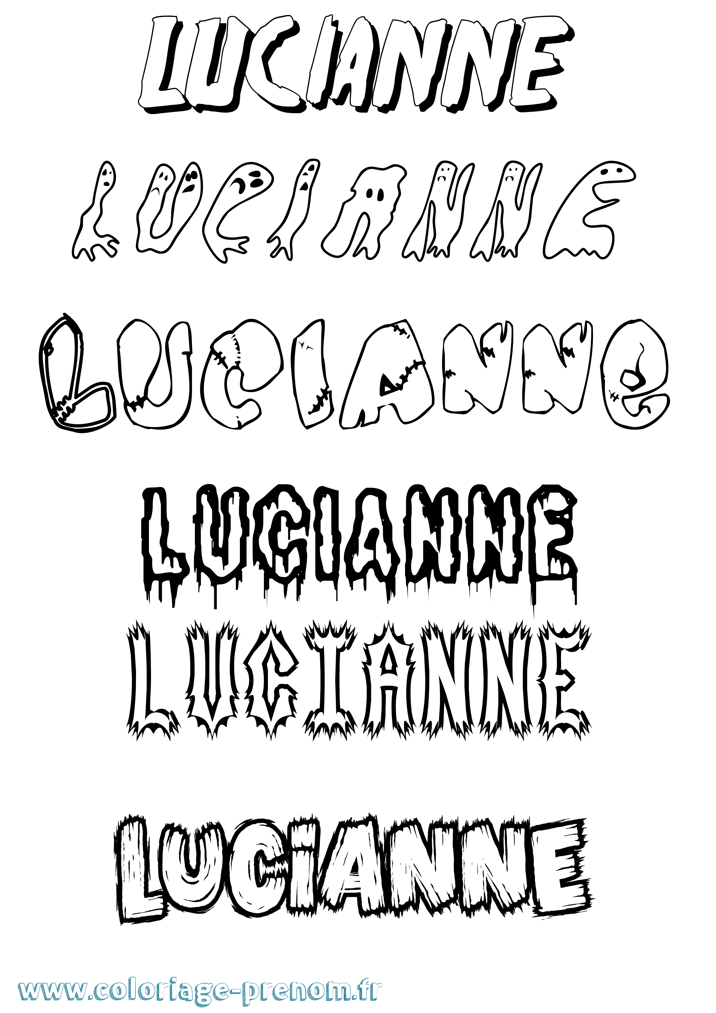 Coloriage prénom Lucianne Frisson