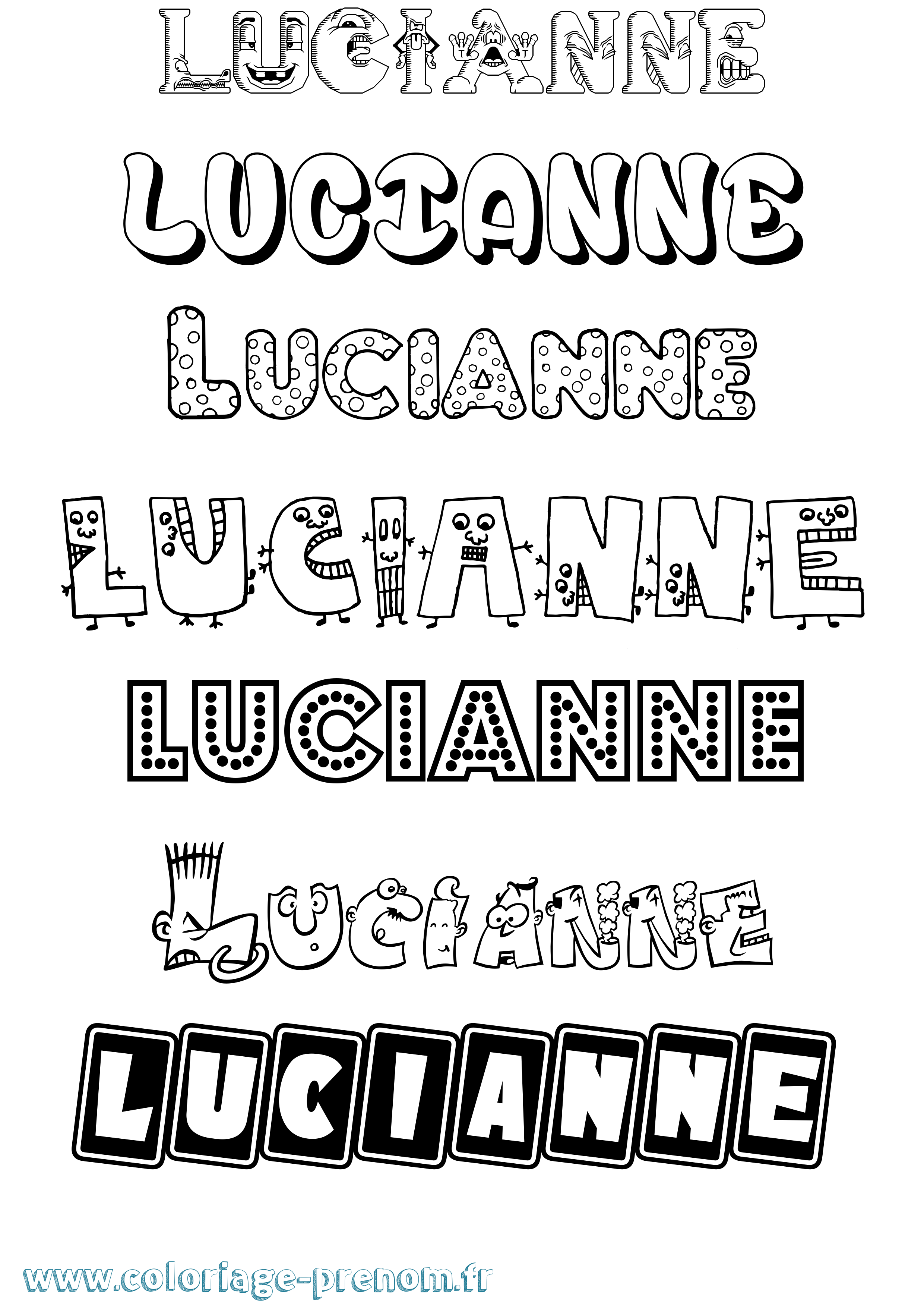 Coloriage Lucianne Fun Coloriage prénom Lucianne Fun
