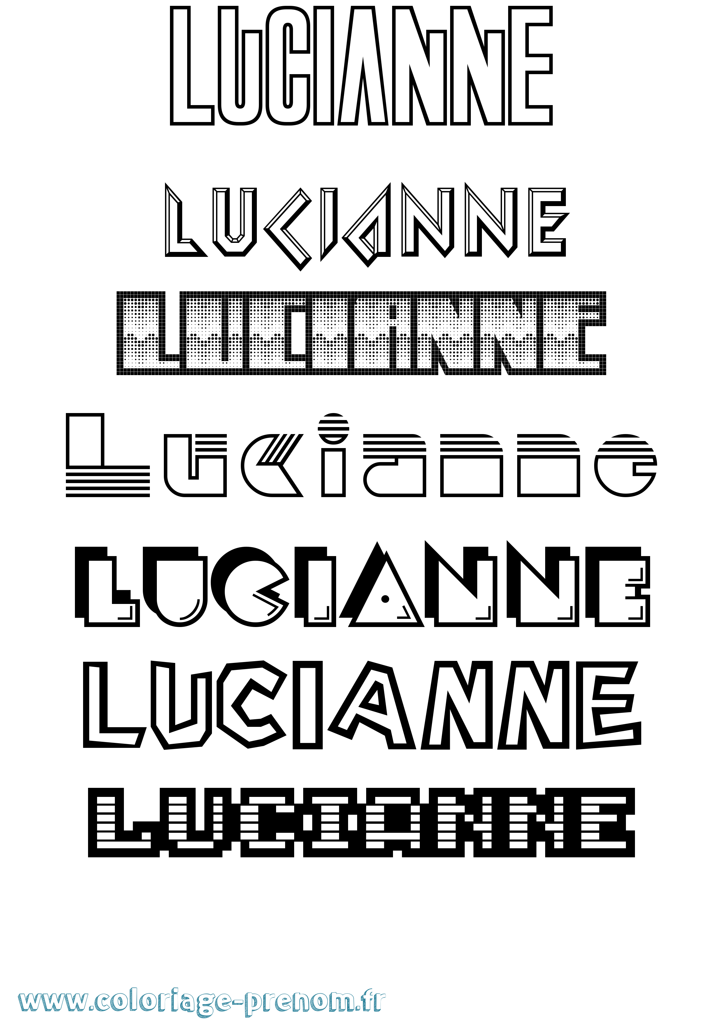 Coloriage prénom Lucianne Jeux Vidéos