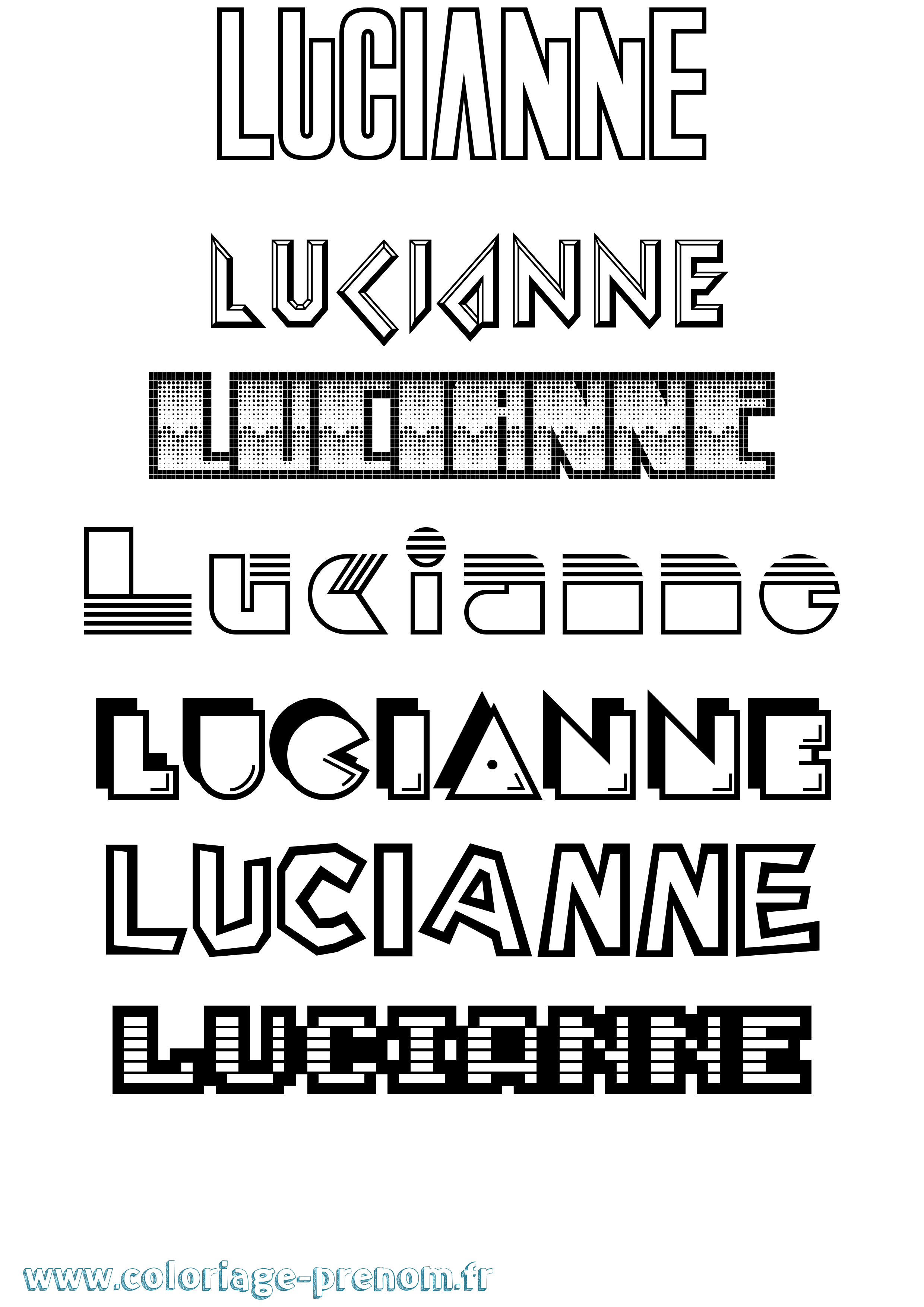 Coloriage Lucianne Jeux Vidéos Coloriage prénom Lucianne Jeux Vidéos