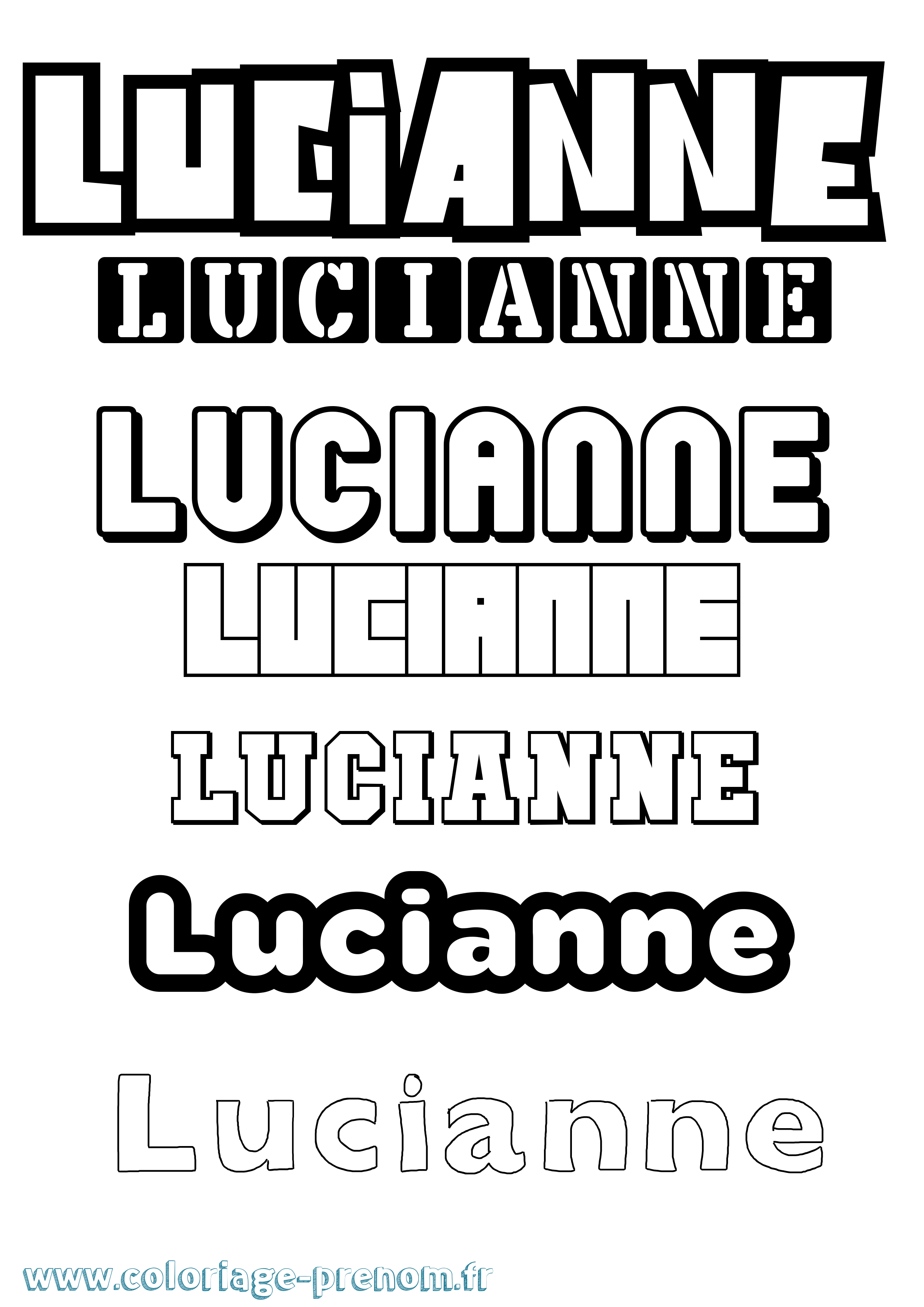 Coloriage prénom Lucianne Simple