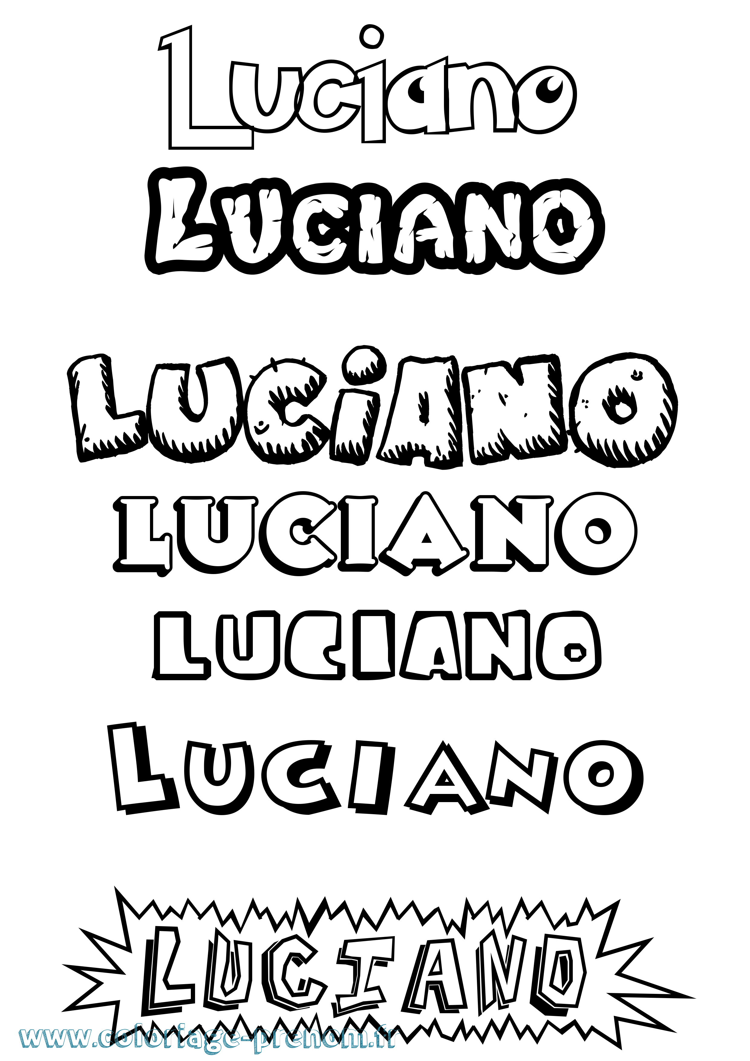 Coloriage prénom Luciano Dessin Animé