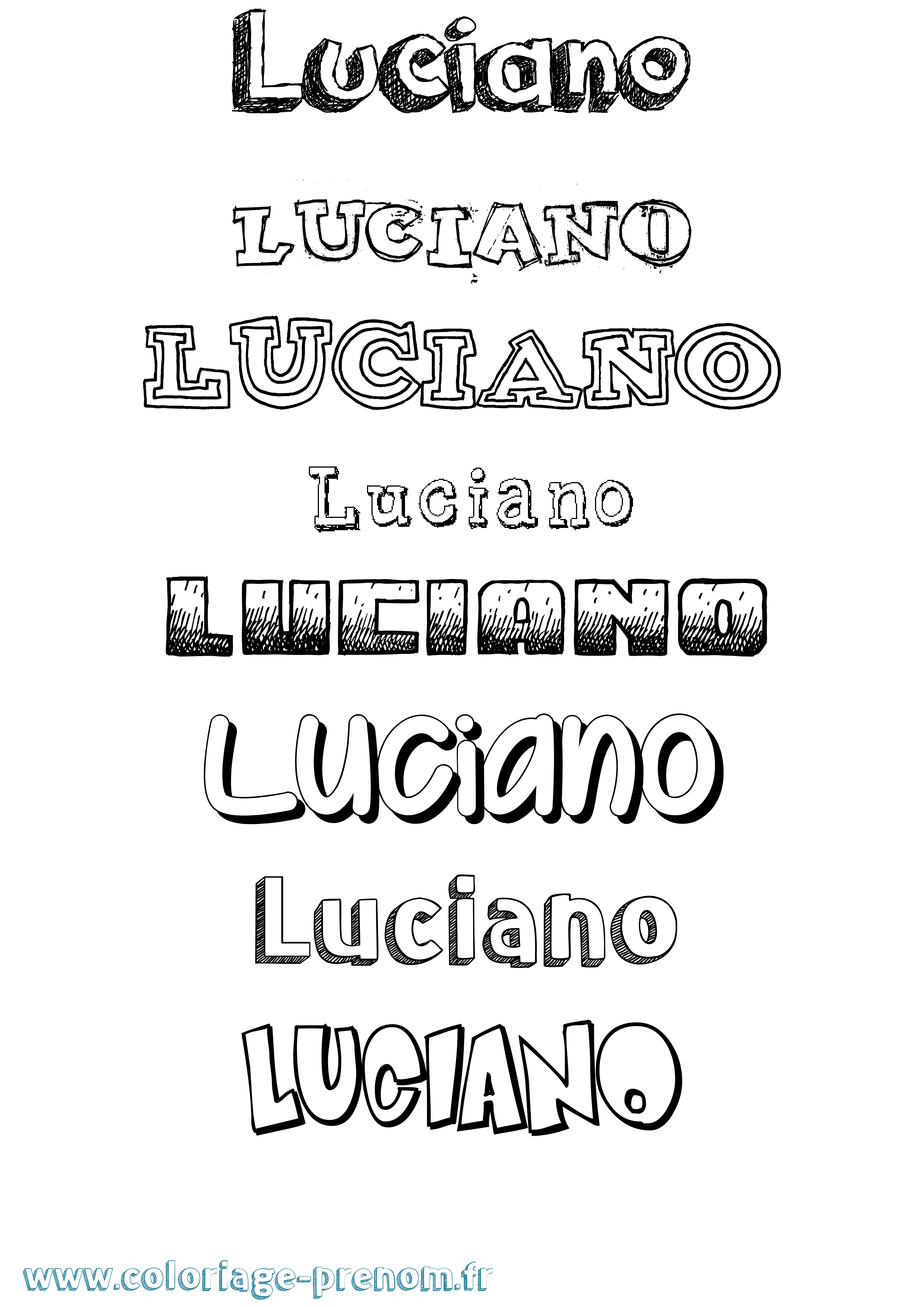 Coloriage prénom Luciano Dessiné