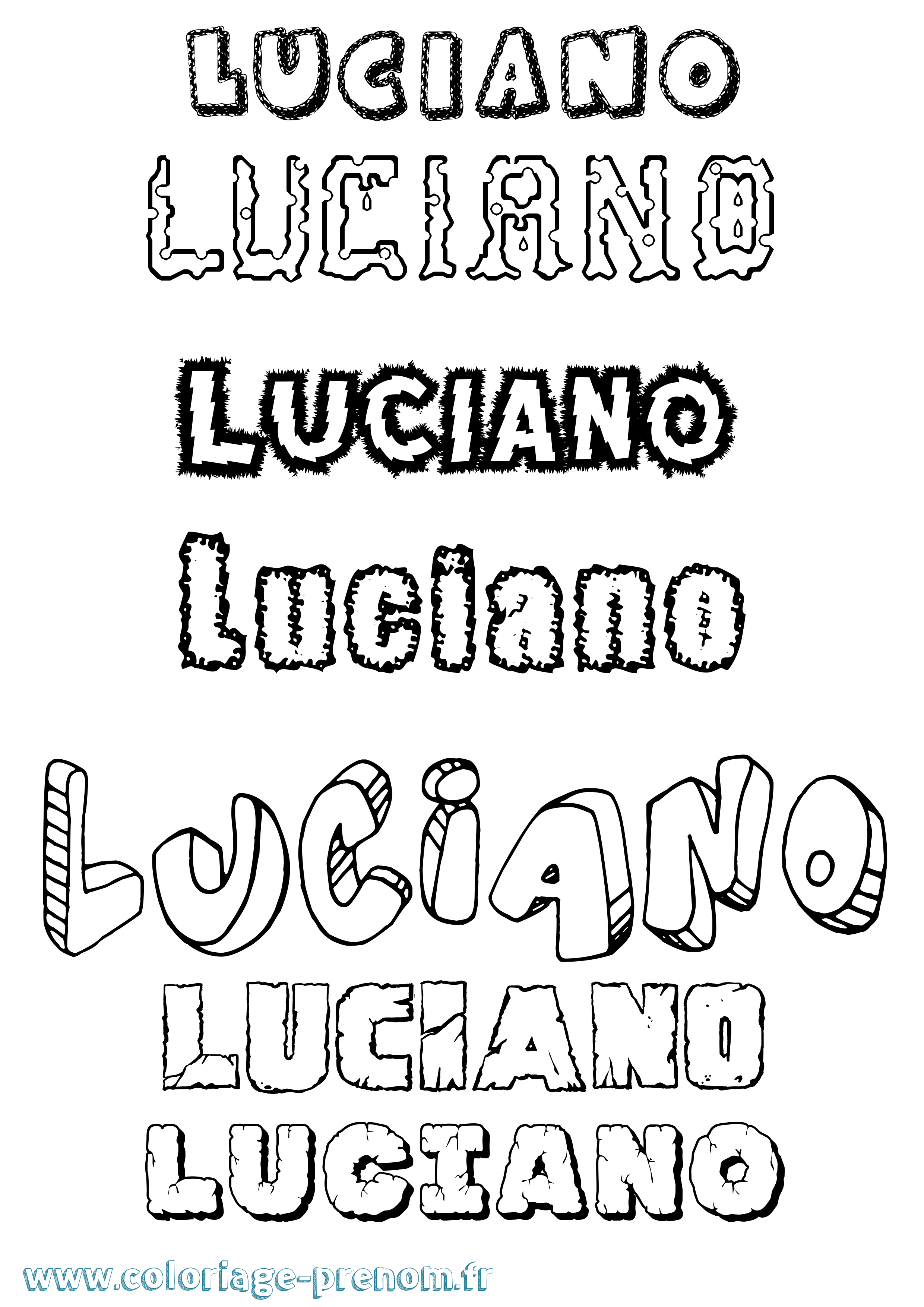 Coloriage prénom Luciano Destructuré