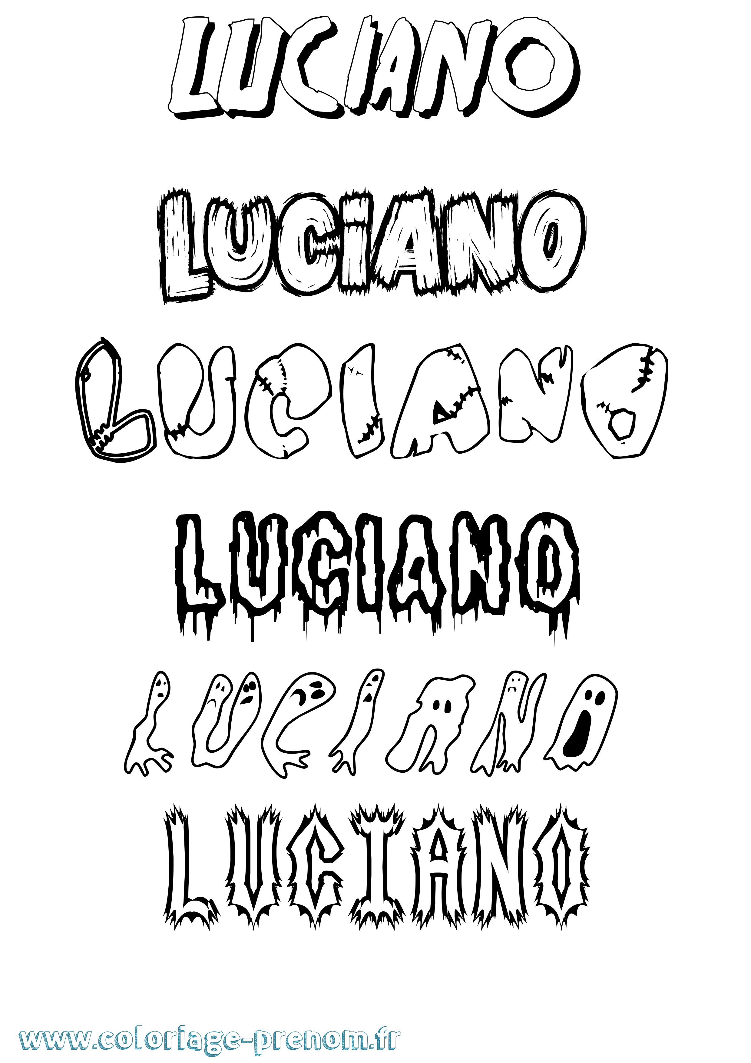 Coloriage prénom Luciano Frisson