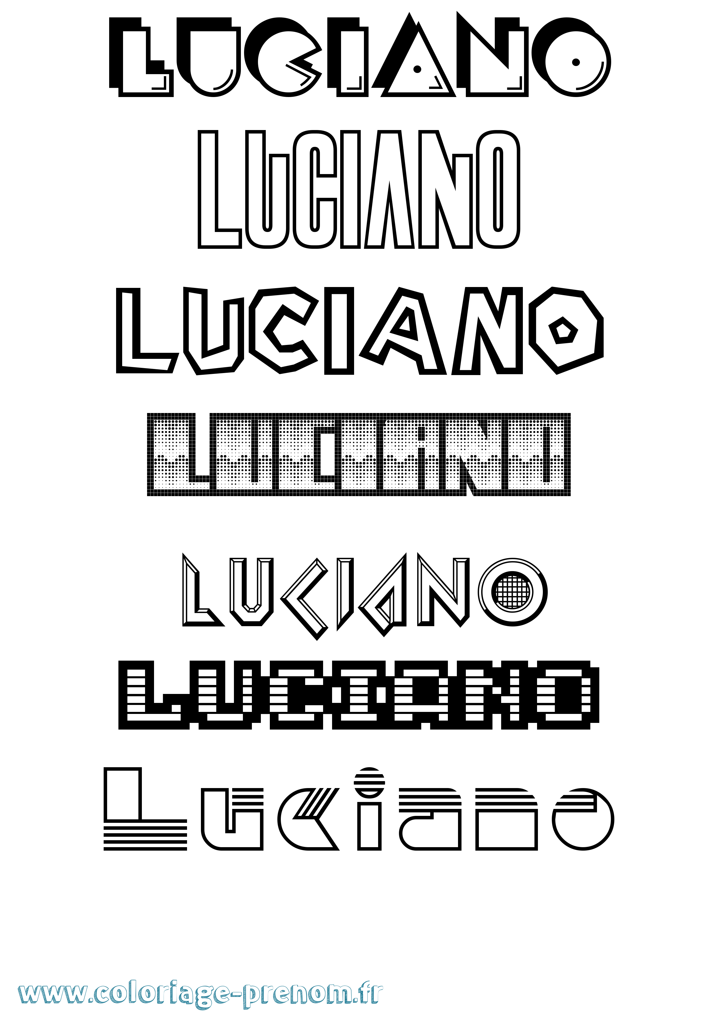 Coloriage prénom Luciano Jeux Vidéos