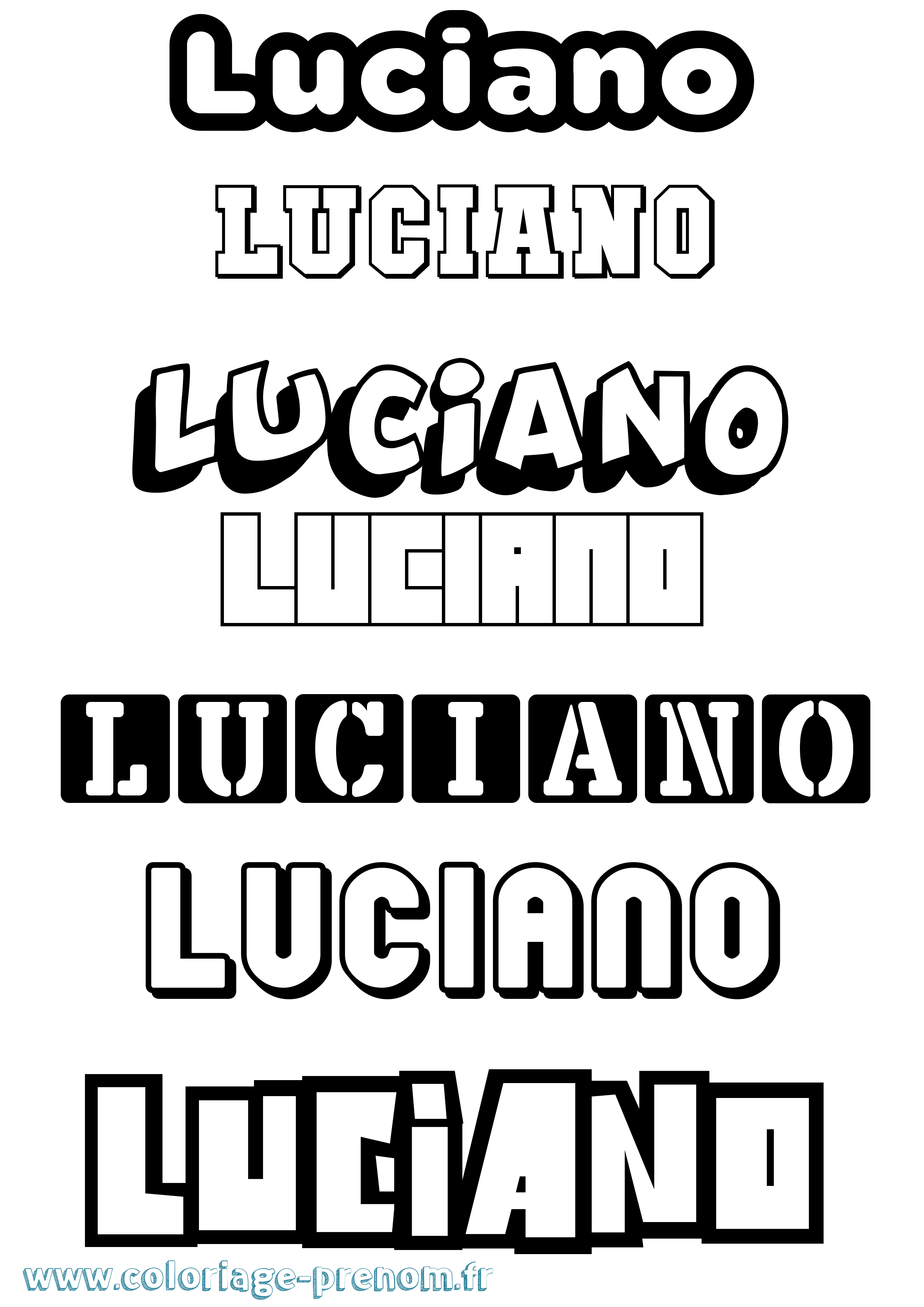 Coloriage prénom Luciano Simple