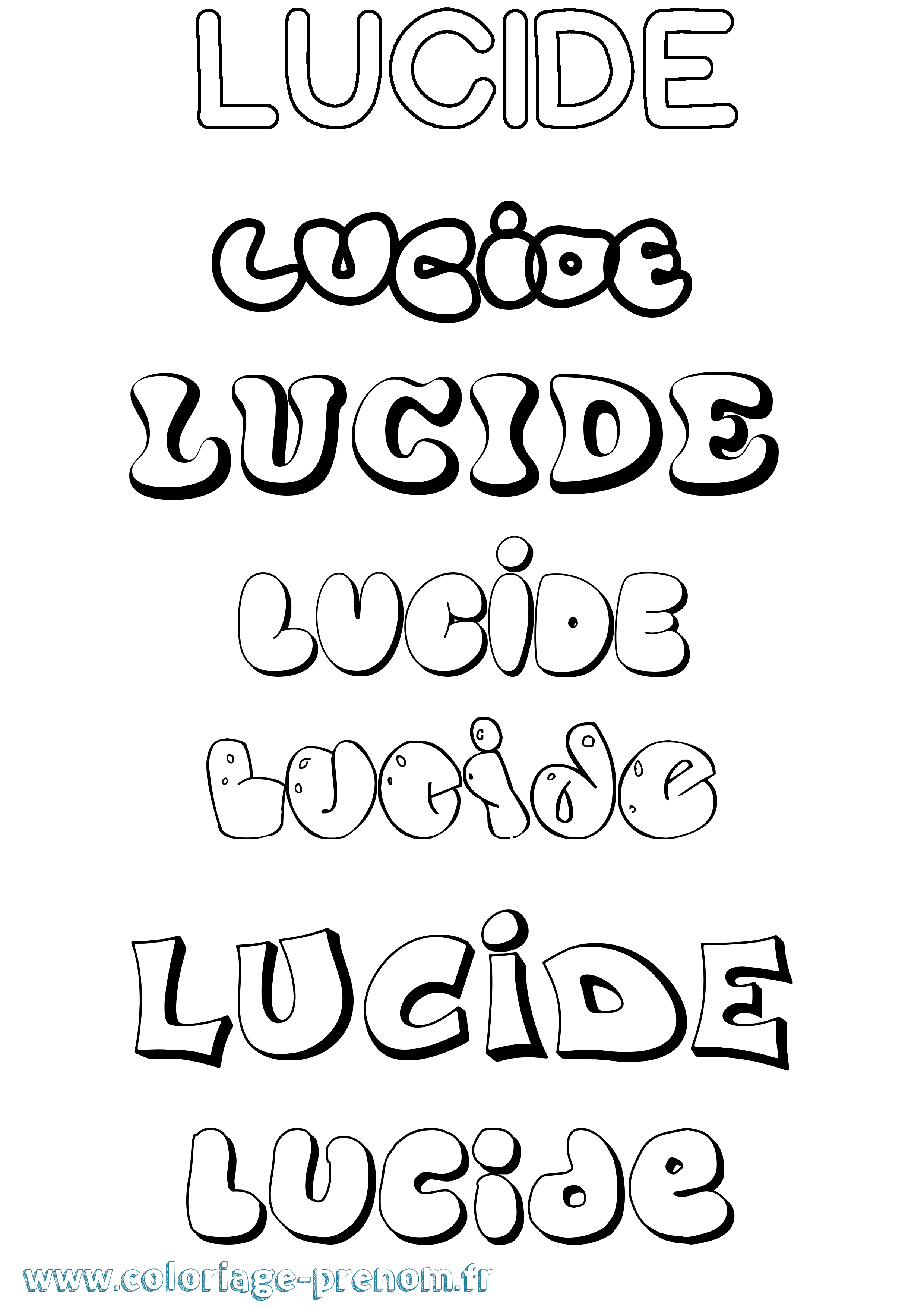 Coloriage prénom Lucide Bubble
