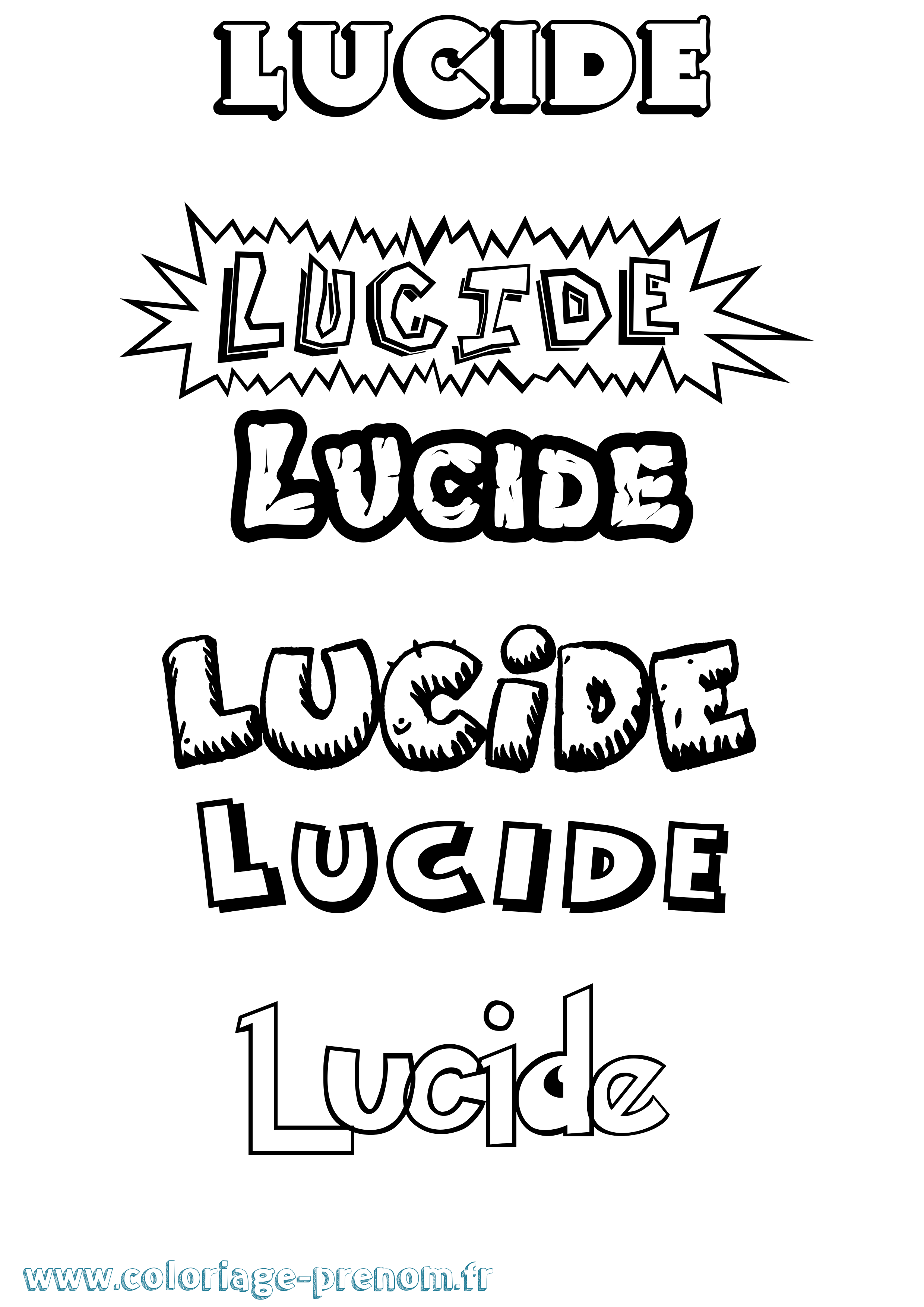Coloriage prénom Lucide Dessin Animé