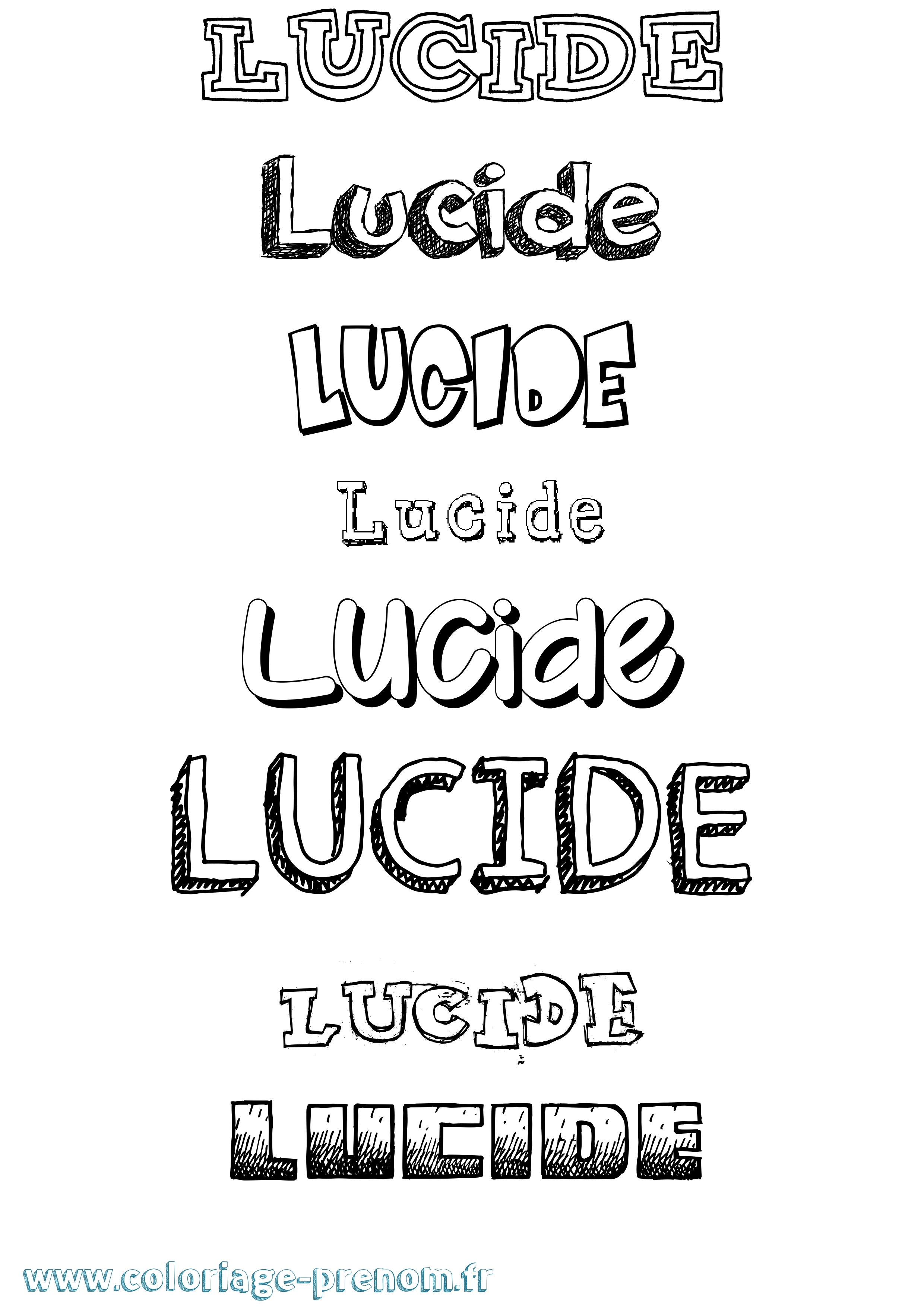 Coloriage prénom Lucide Dessiné