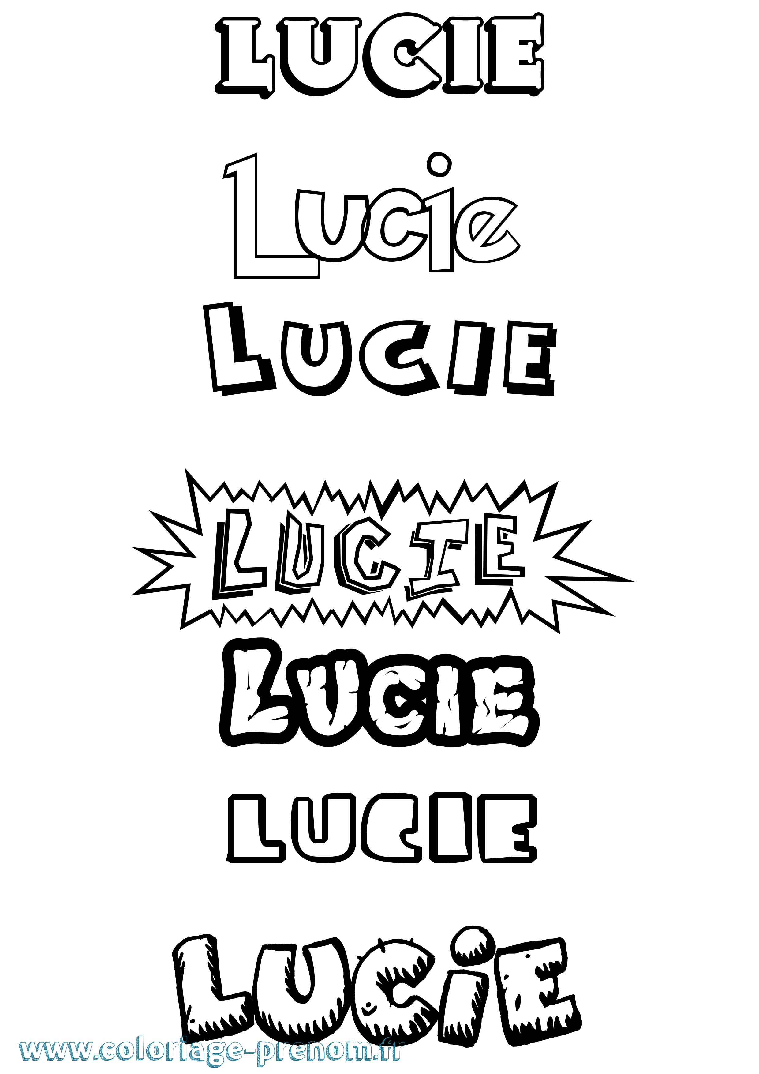 Coloriage prénom Lucie Dessin Animé