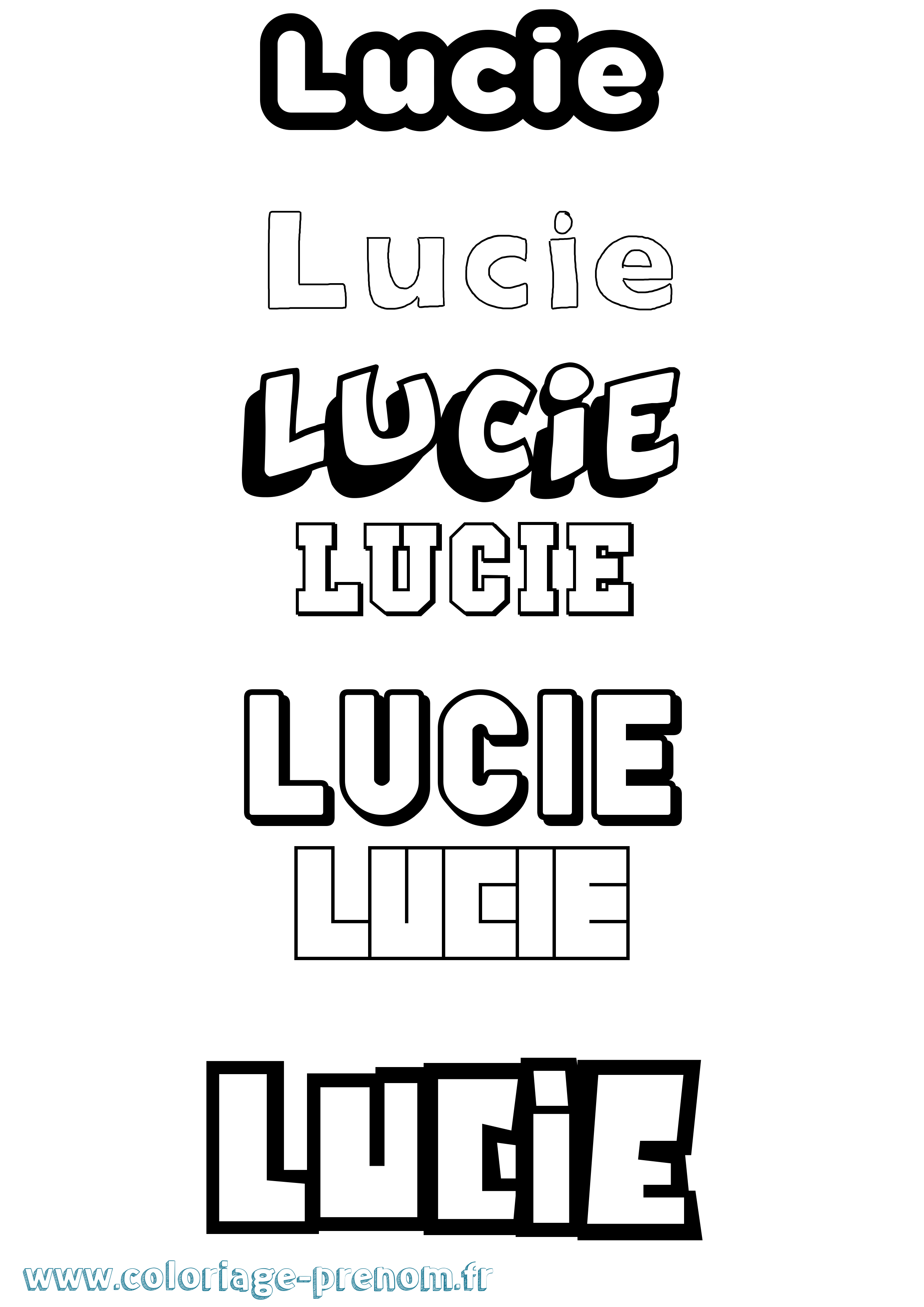 Coloriage prénom Lucie Simple