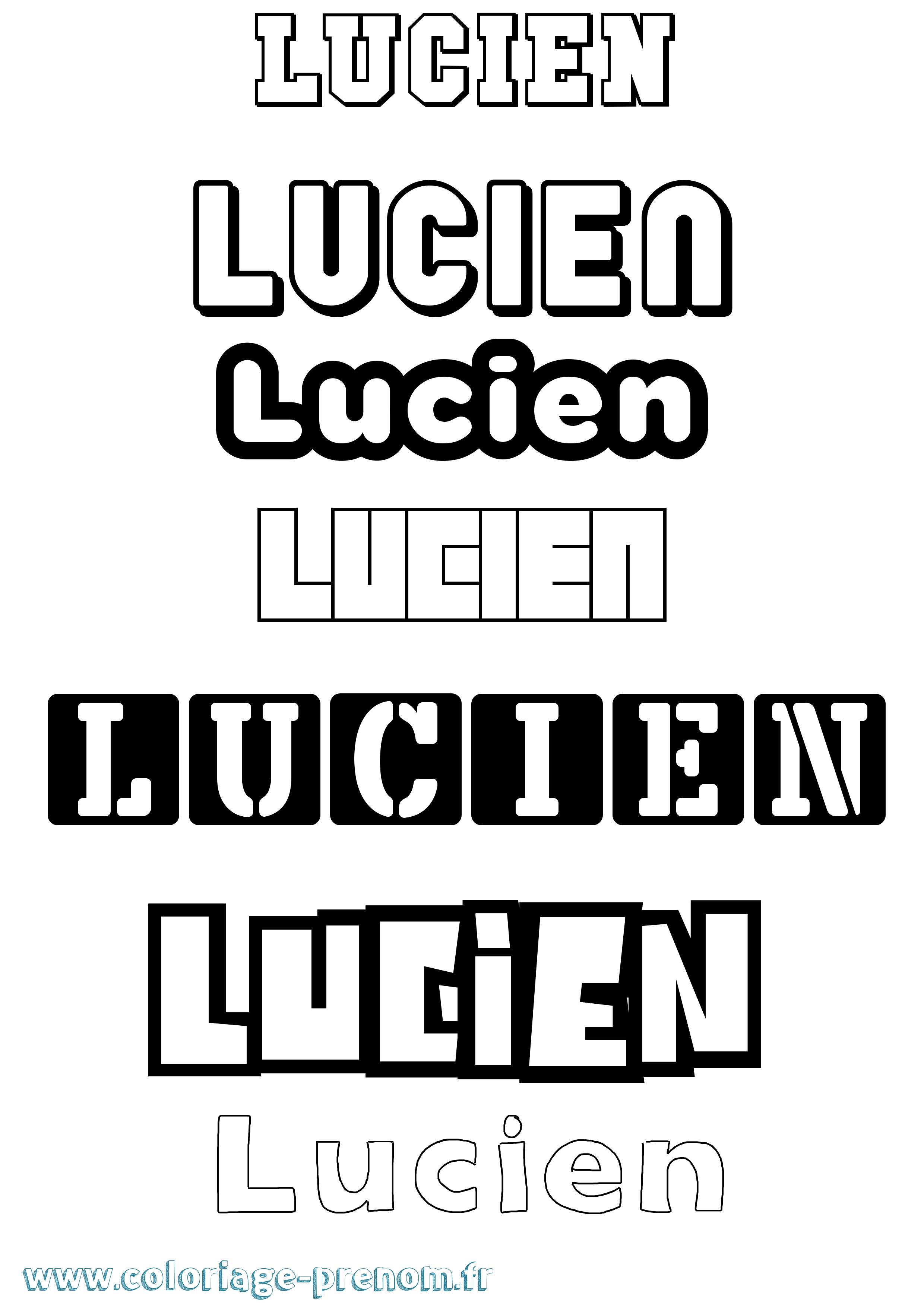 Coloriage prénom Lucien