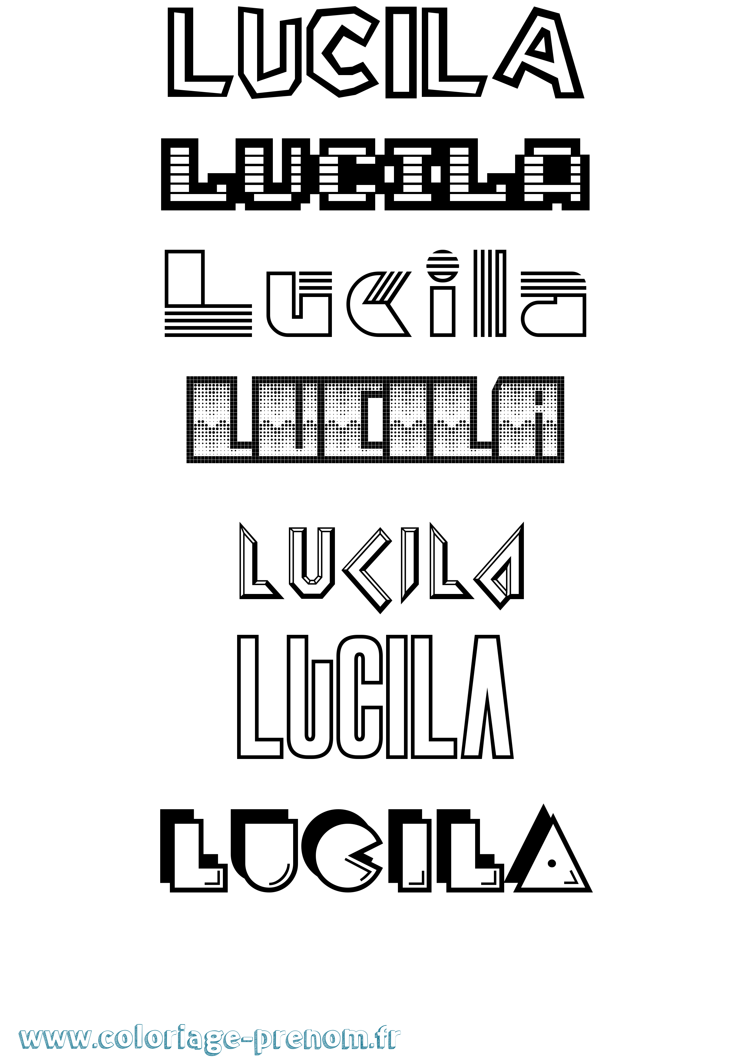 Coloriage prénom Lucila Jeux Vidéos