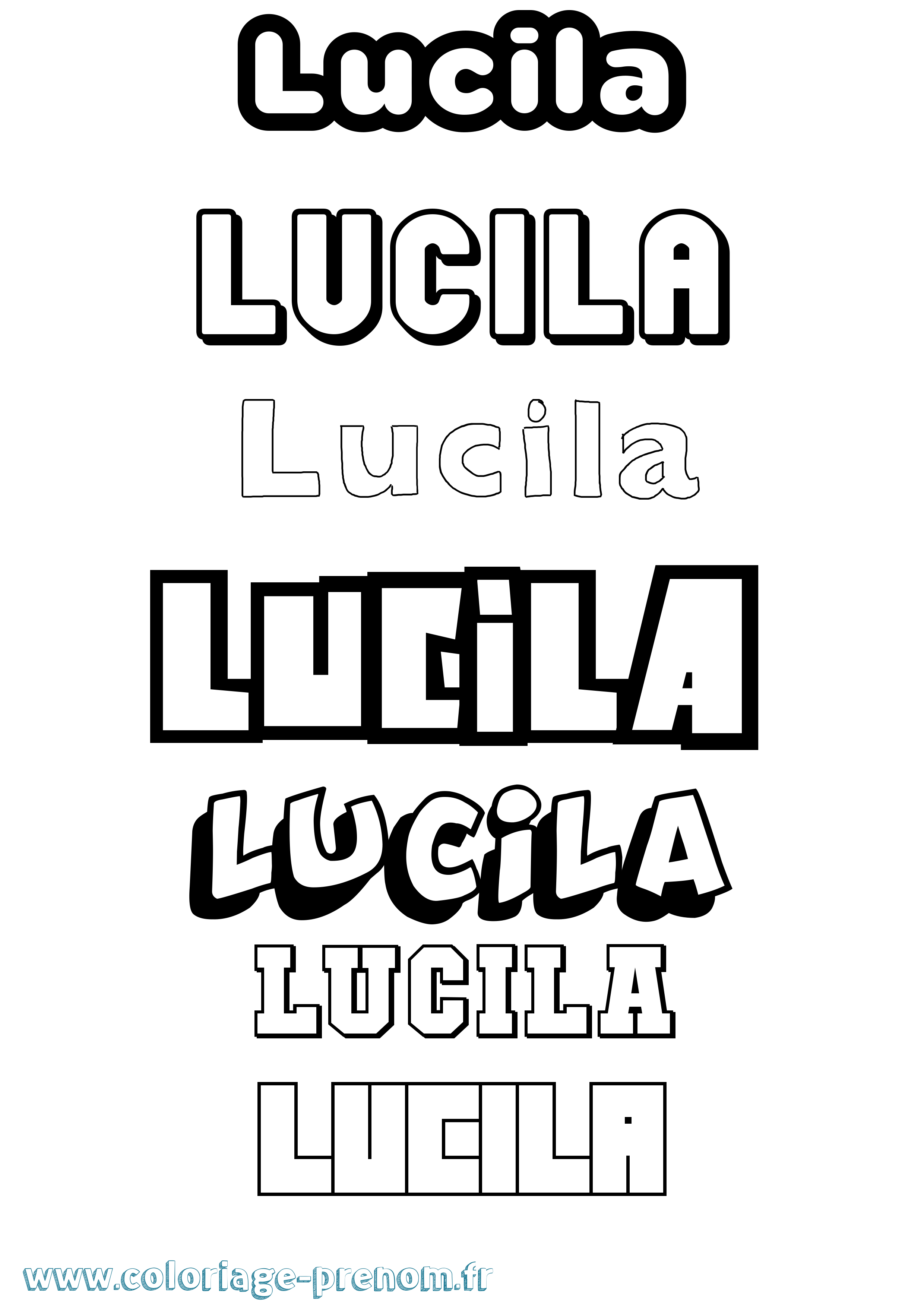 Coloriage prénom Lucila Simple