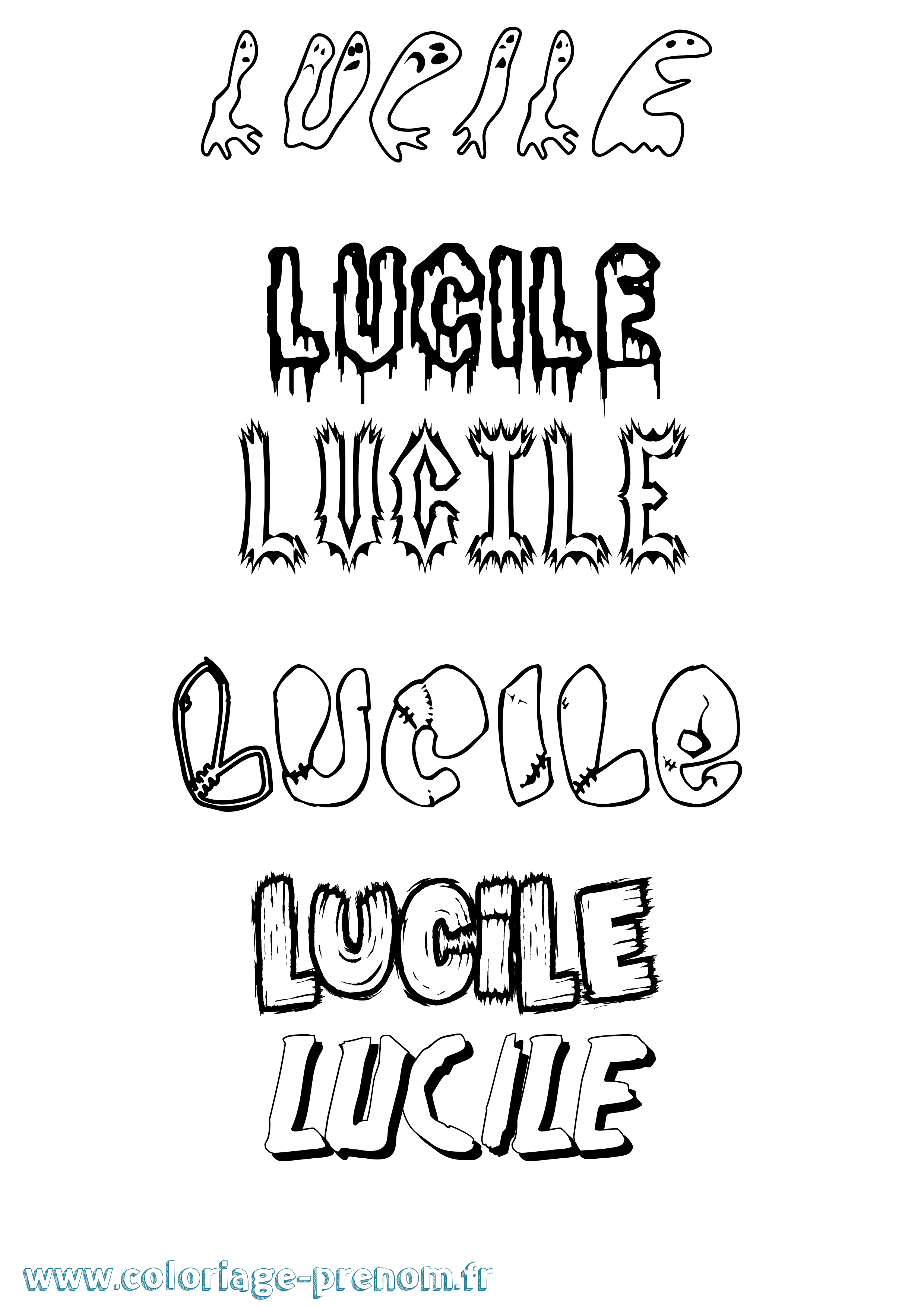 Coloriage prénom Lucile Frisson