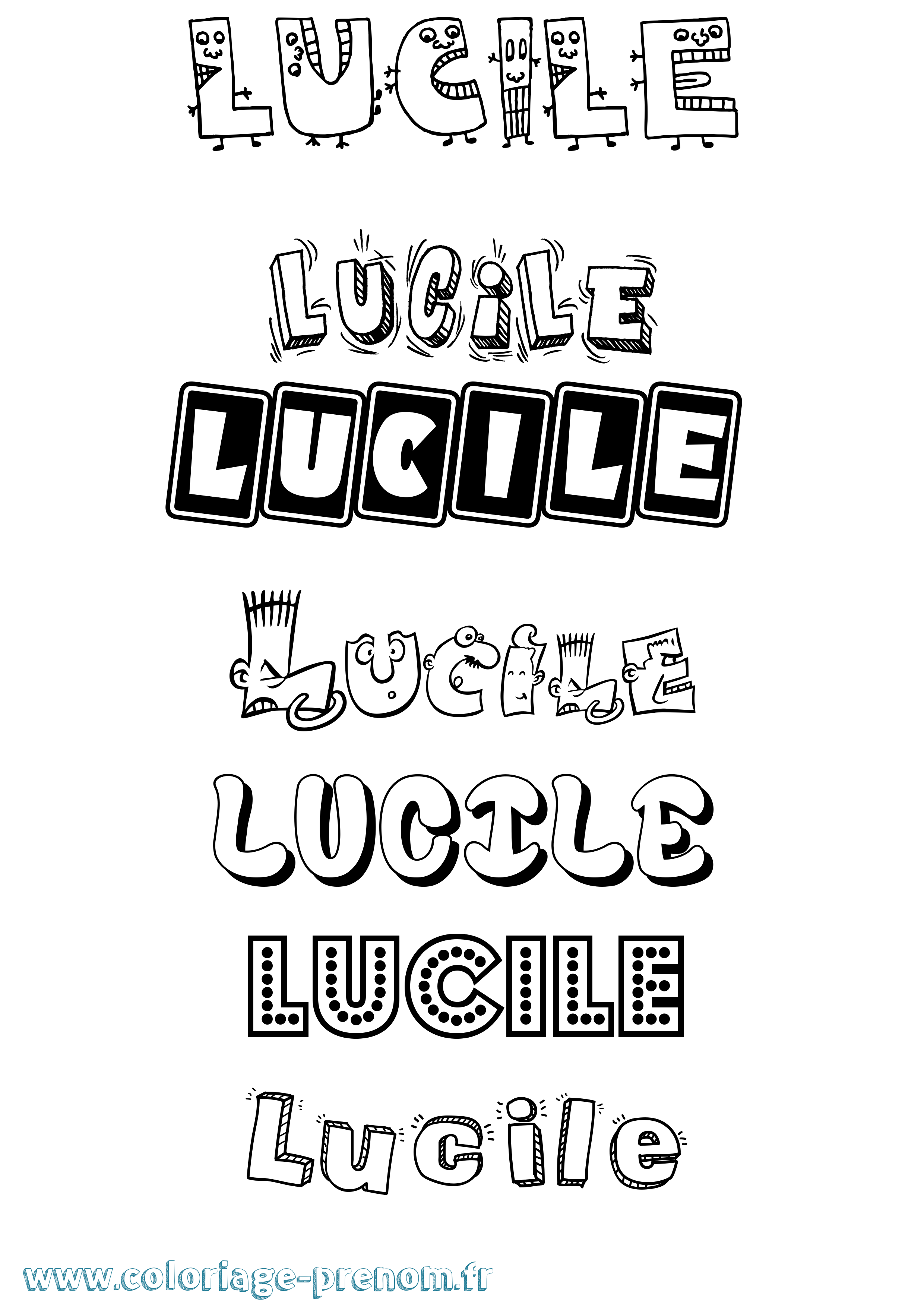 Coloriage prénom Lucile Fun