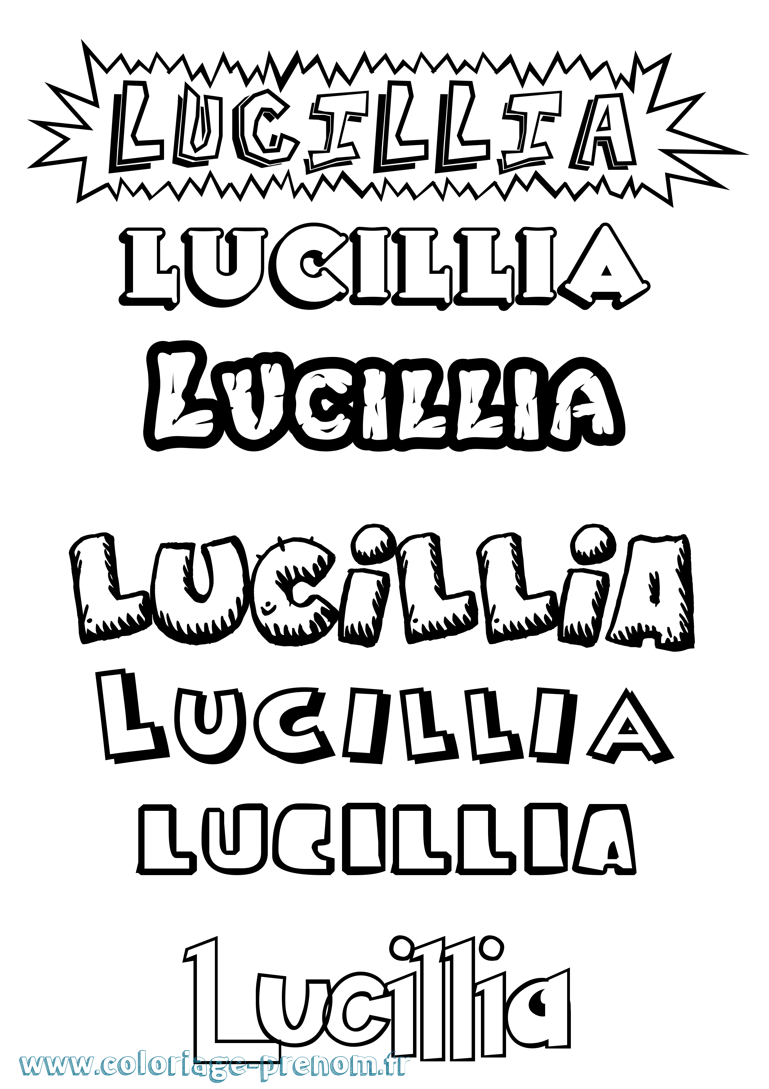 Coloriage prénom Lucillia Dessin Animé