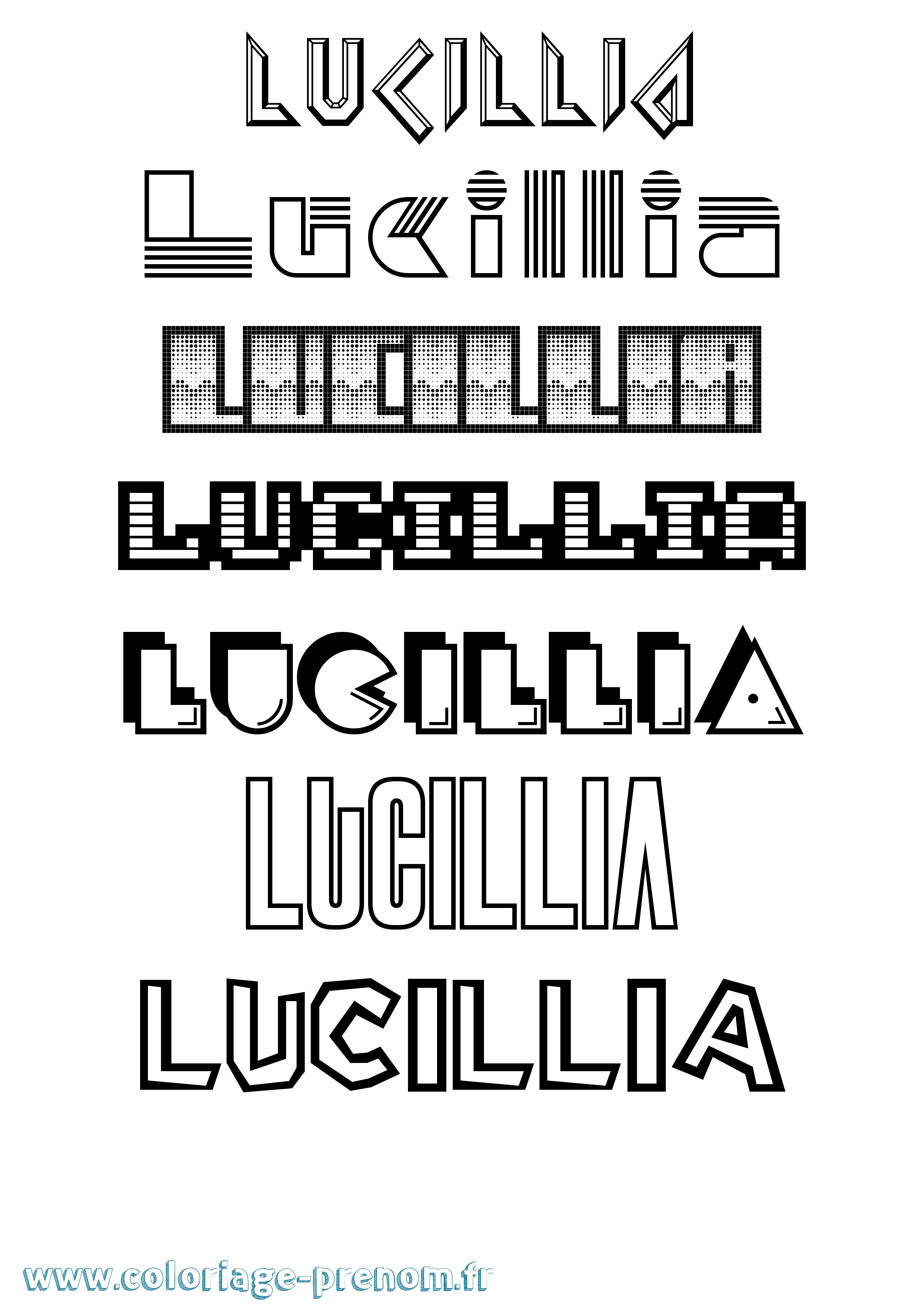 Coloriage prénom Lucillia Jeux Vidéos