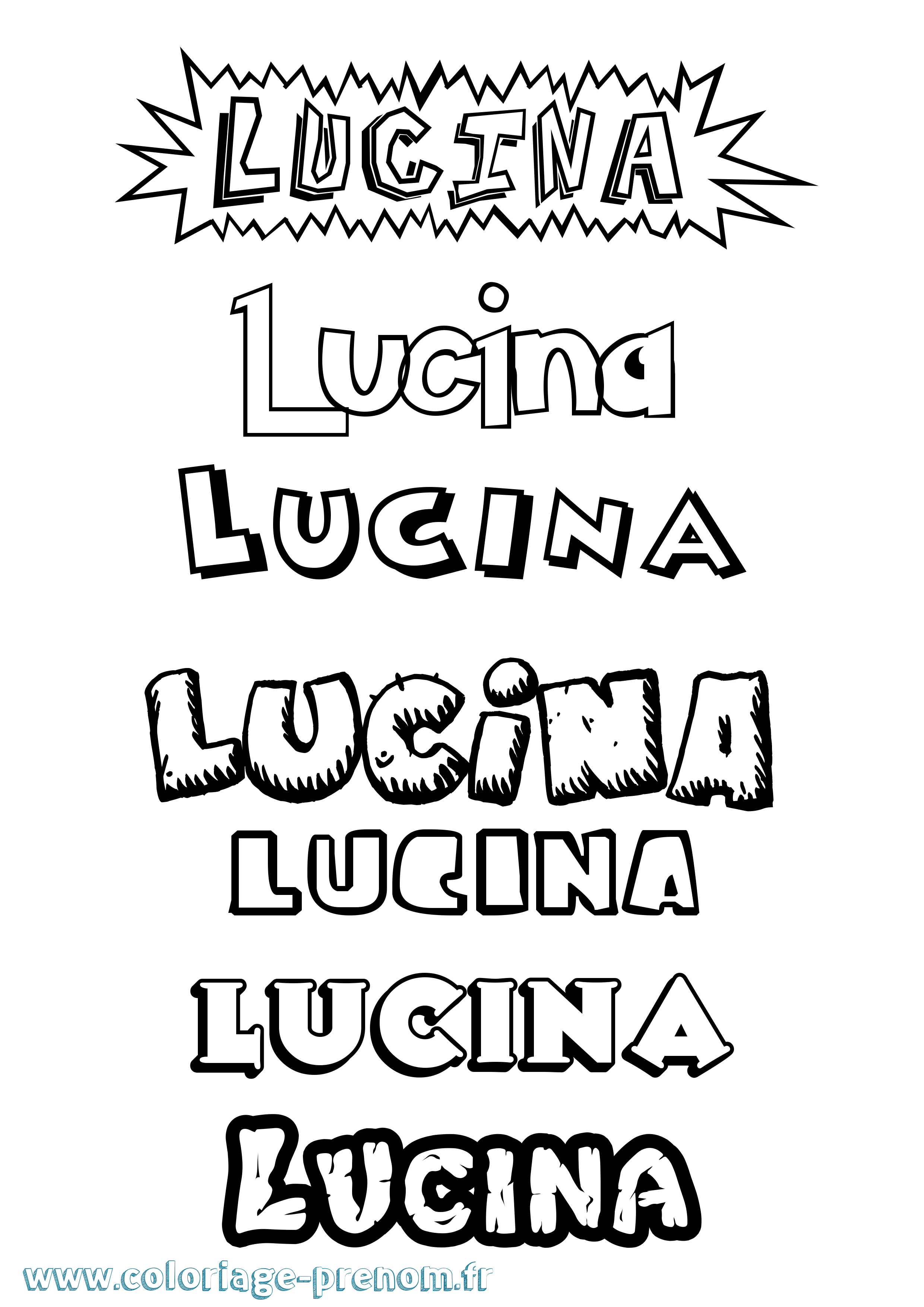 Coloriage prénom Lucina Dessin Animé