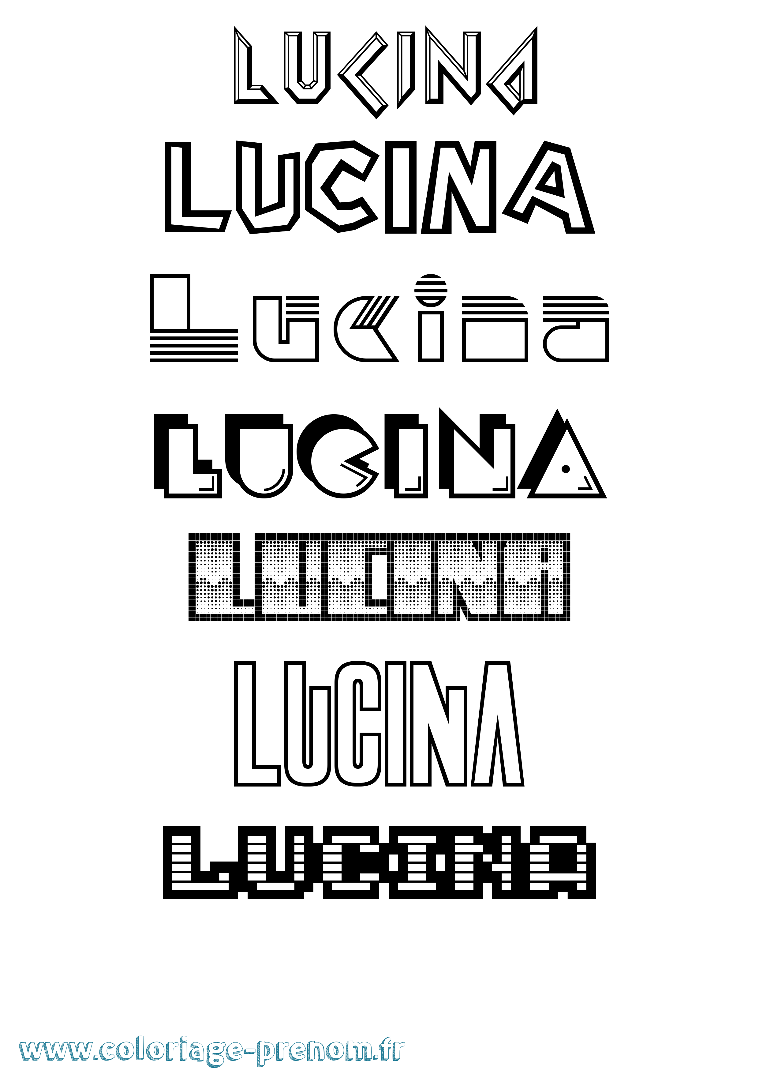 Coloriage prénom Lucina Jeux Vidéos