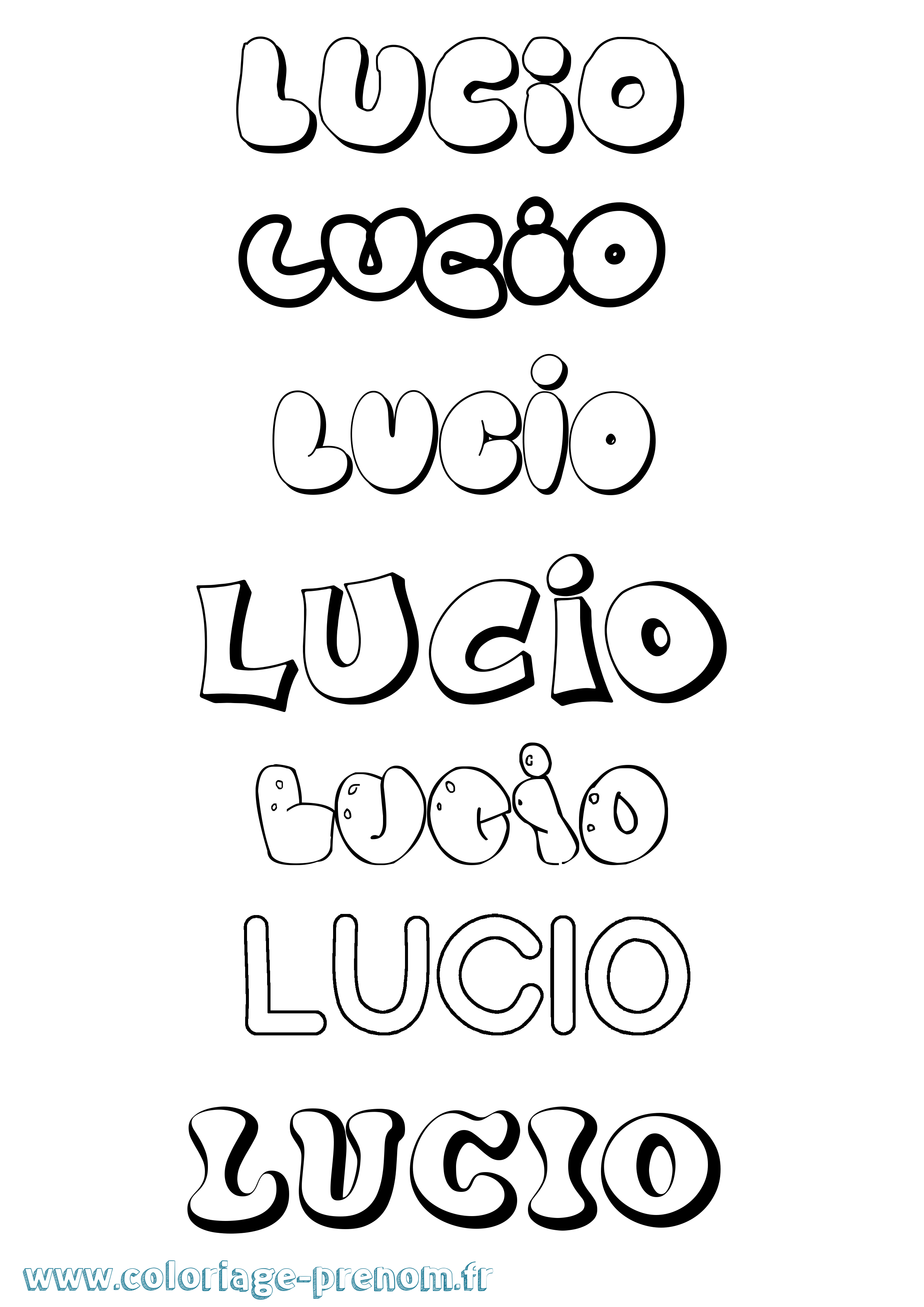Coloriage Lucio Bubble Coloriage prénom Lucio Bubble