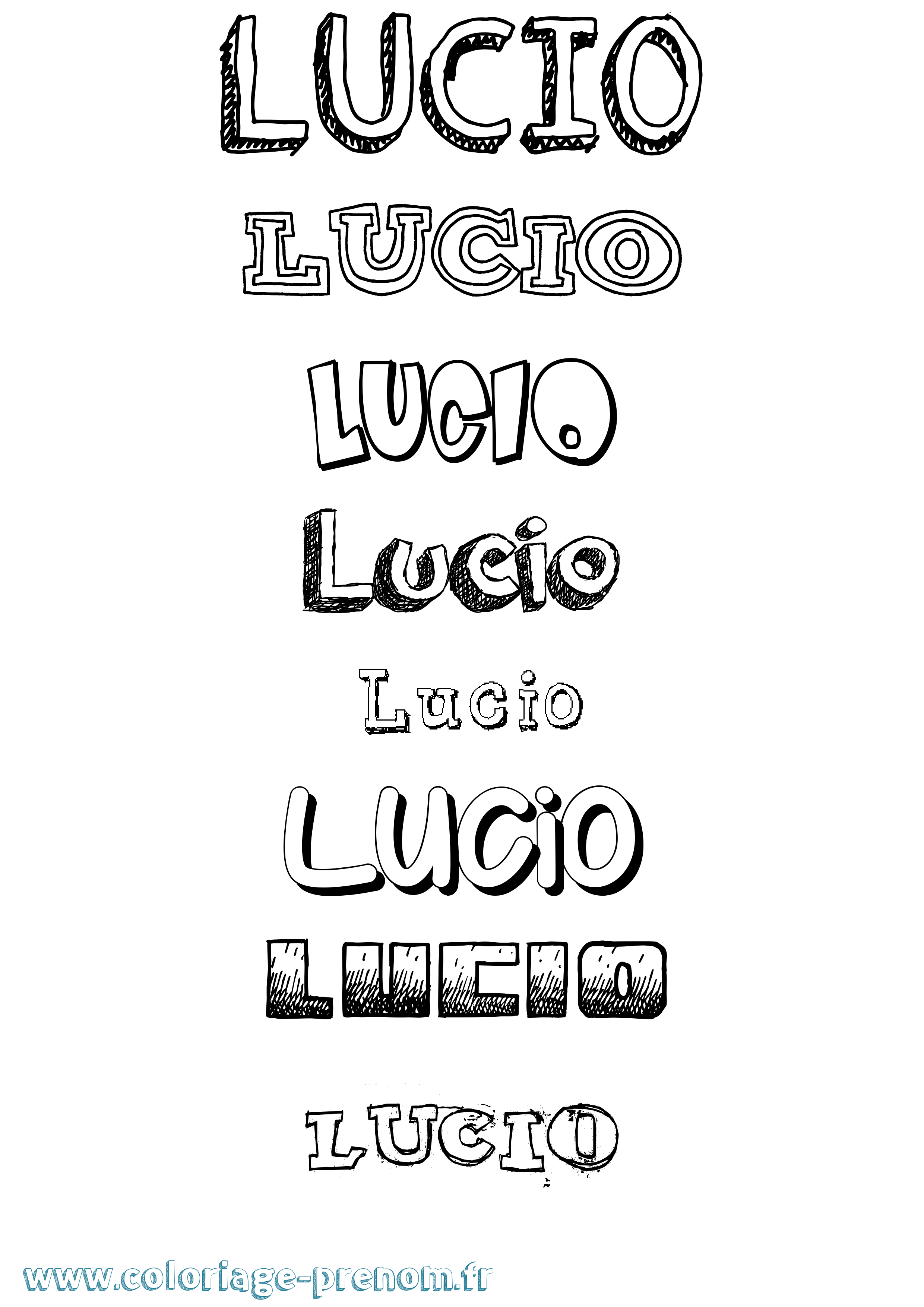 Coloriage prénom Lucio Dessiné